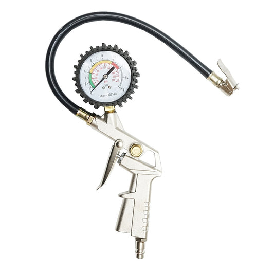 Pištoľ na hustenie pneumatík s manometrom