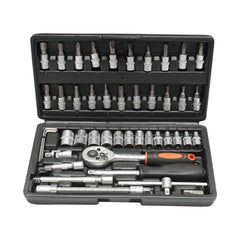 Súprava nástrčných kľúčov s račňou 1/4'', 46 ks