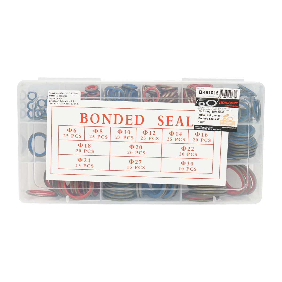 Sada tesnení z kovu s gumou 245 kusov