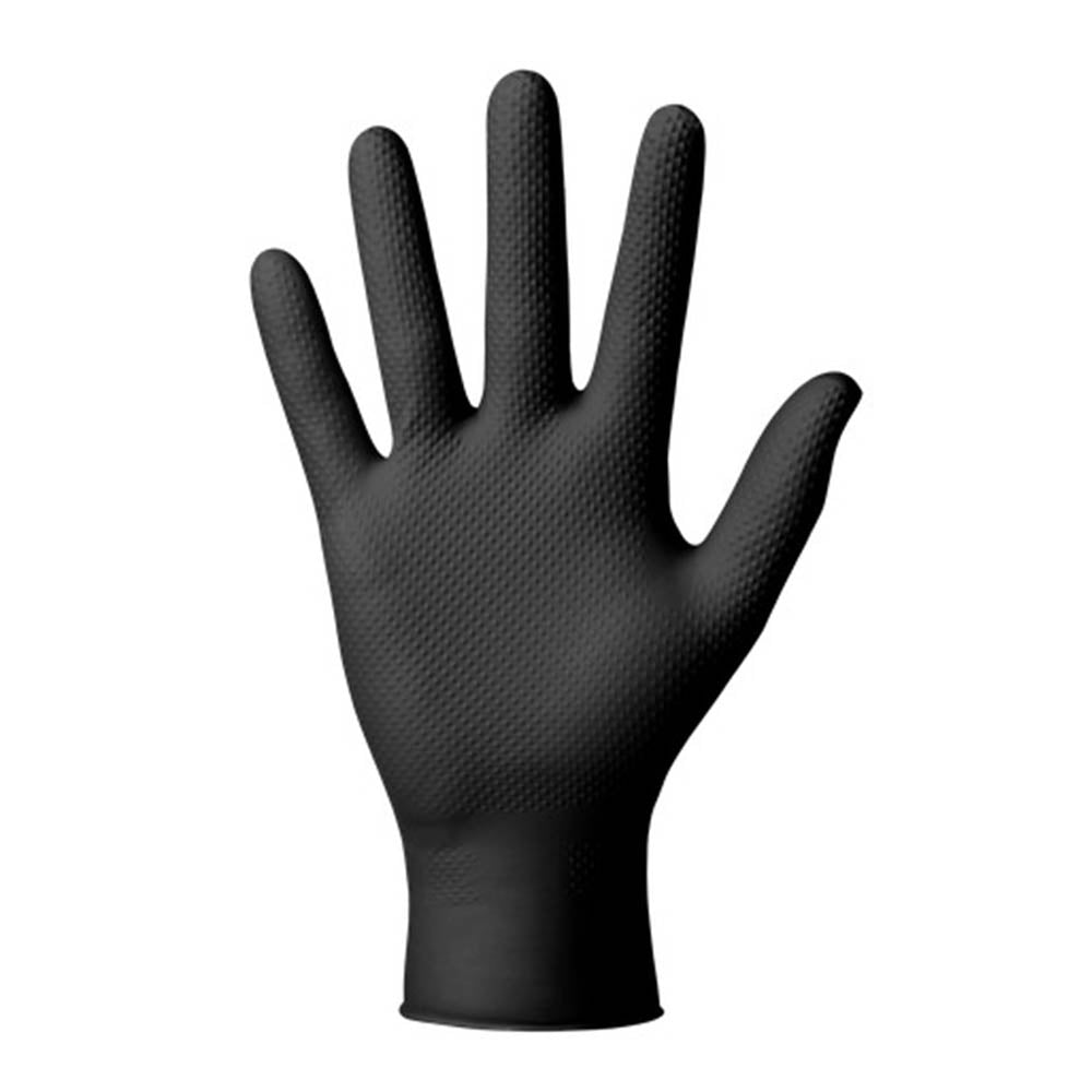 Prémiové nitrilové rukavice Mercator Gogrip čierne pre mechanikov, veľkosť XL, 50ks