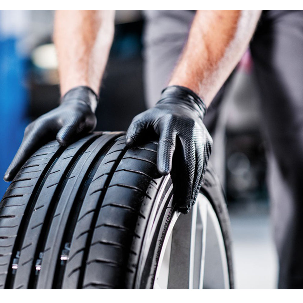 Prémiové nitrilové rukavice Mercator Gogrip čierne pre mechanikov, veľkosť M, 50ks