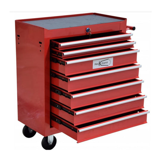 Dielenský vozík - skrinka na náradie so 7 zásuvkami, červená, 78 × 62 × 33cm