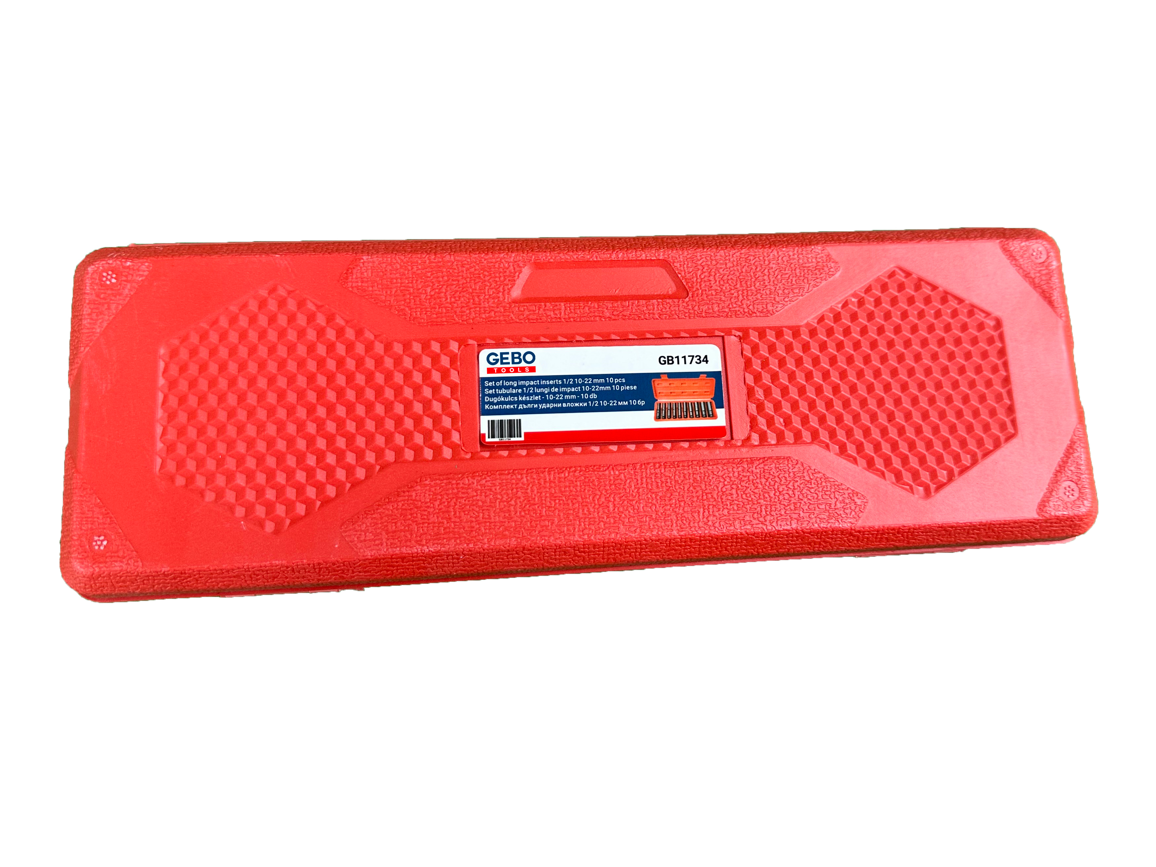 Sada nadstavcov - predĺžených nástrčných hlavíc 1/2", čierne, 8 - 24mm, 10ks Gebo Tools