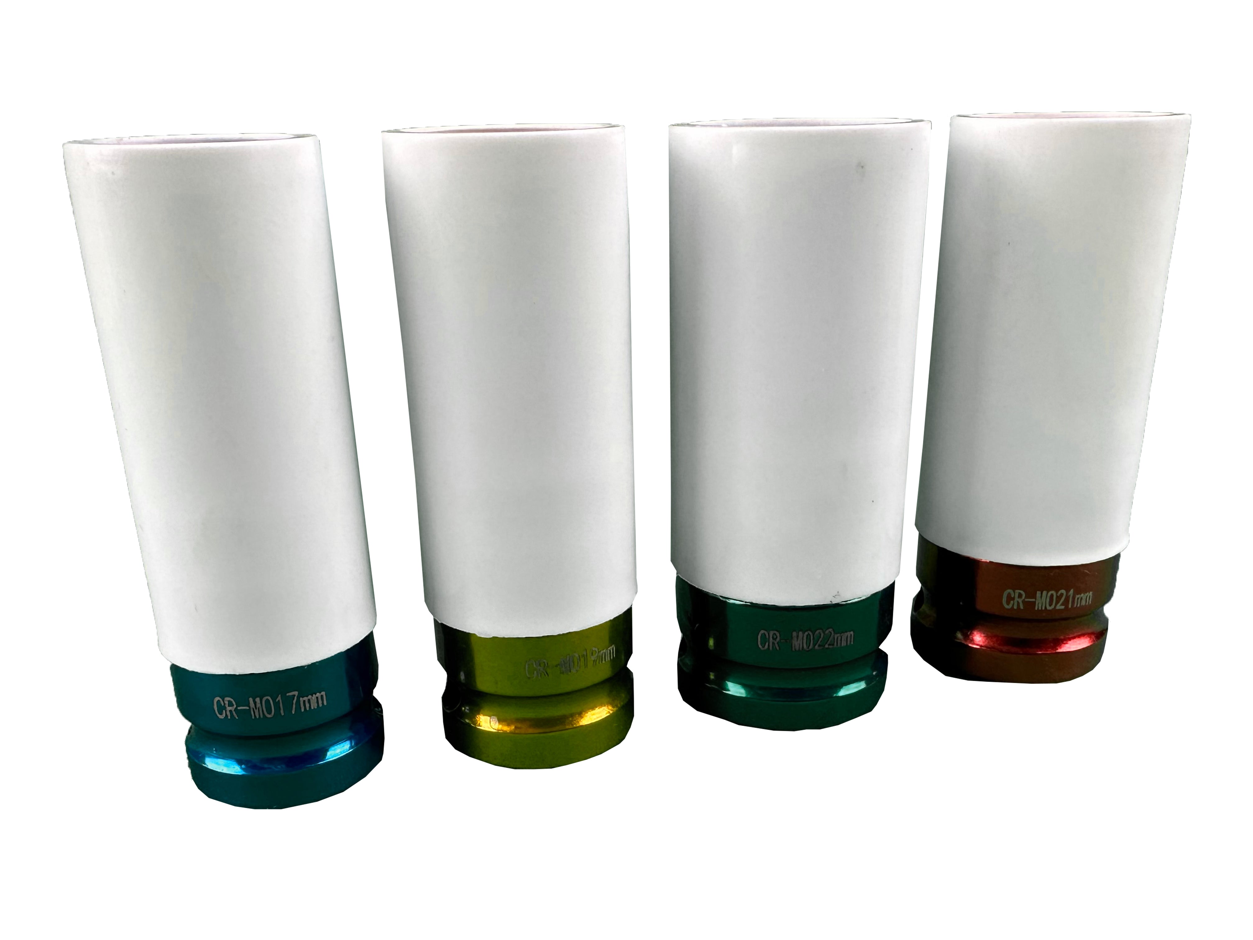 Sada 4 hlavíc s ochranou pre zliatinové disky 1/2", 17–22 mm – Gebo Tools