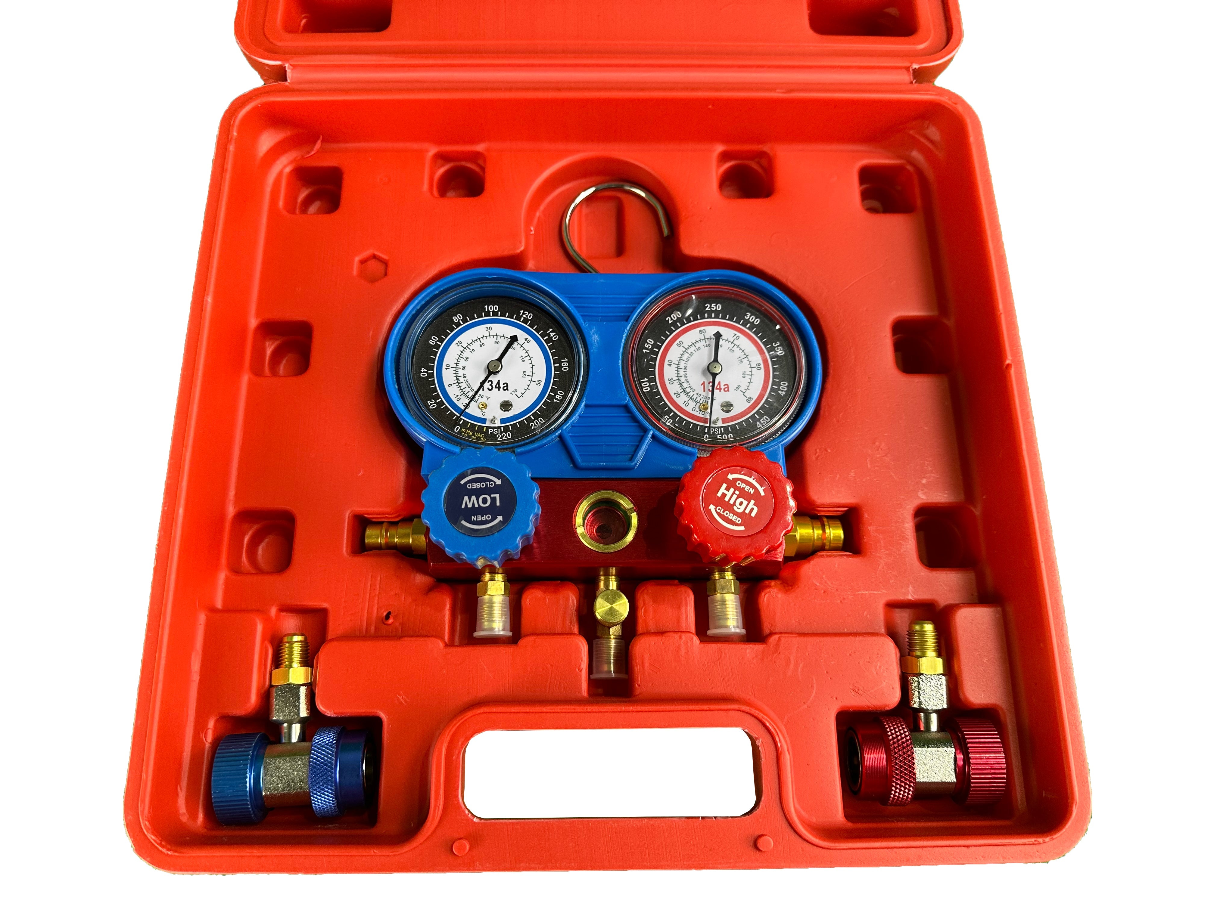 Sada na kontrolu tlaku klimatizácie, plnenie a diagnostiku klimatizačných systémov Gebo Tools