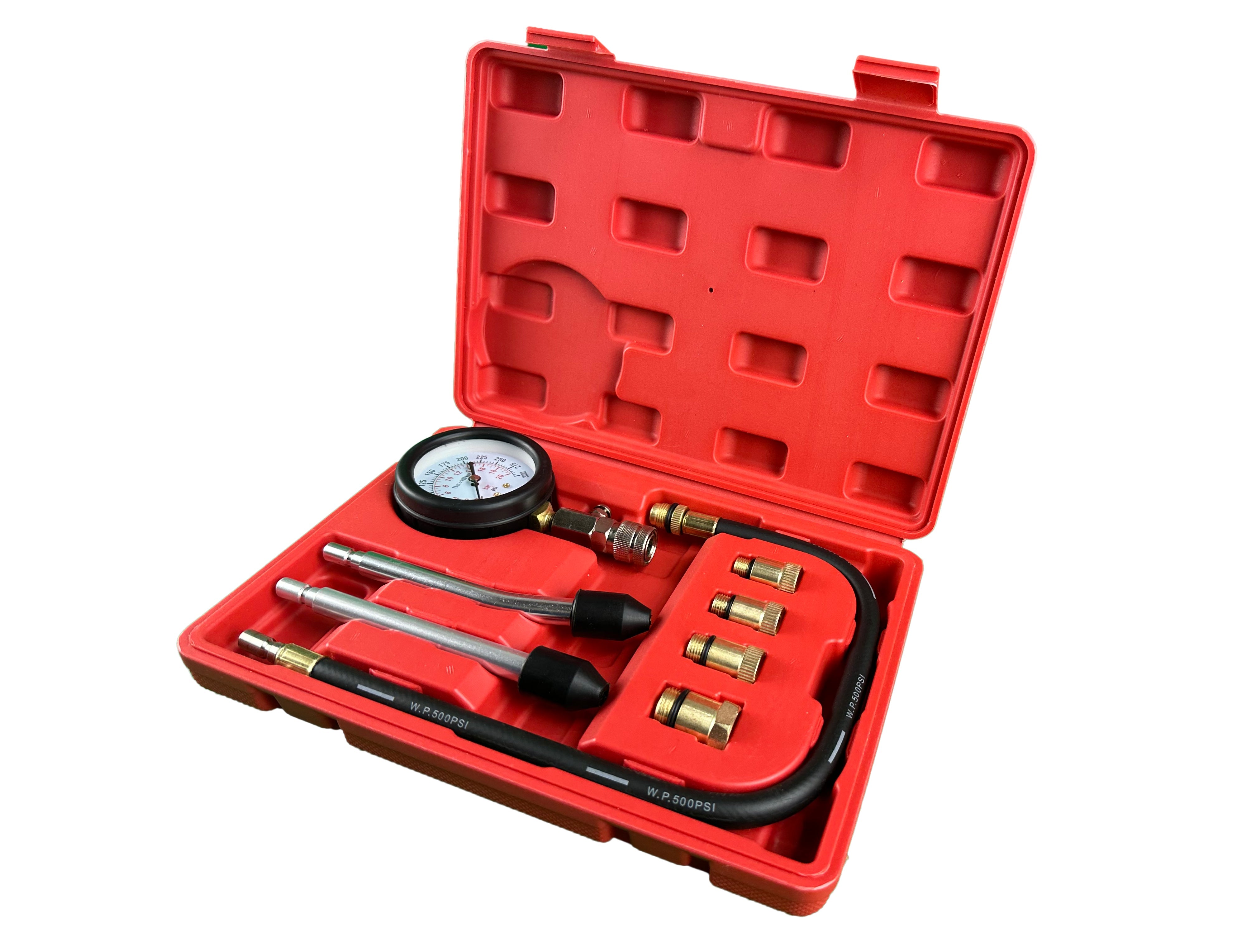 Tester kompresie - kompresiometer pre benzínové motory 8ks Gebo Tools