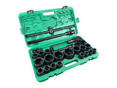 Sada metrických rázových hlavíc s račňou 3/4