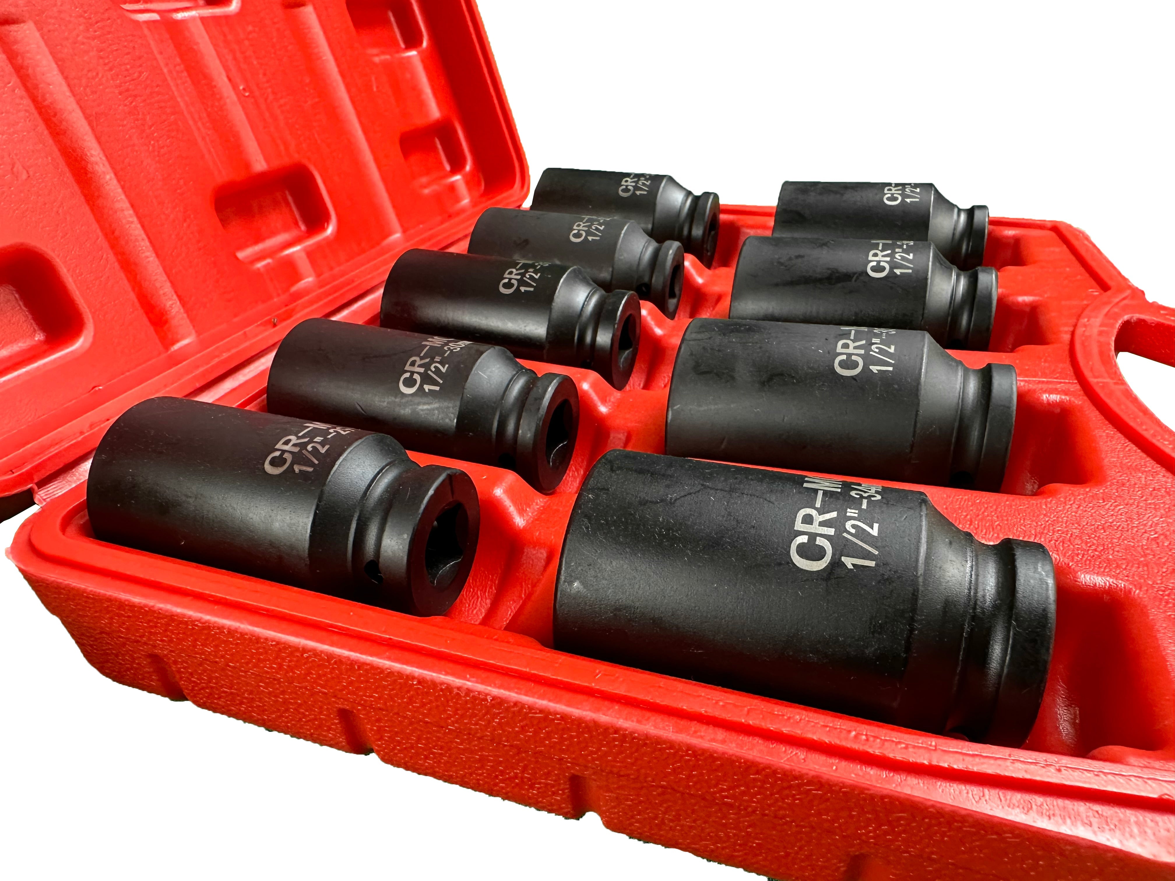 Sada nástrčných hlavíc 1/2" na hnacie hriadele, 9 kusov, 29–38 mm – PSA, VAG, BMW – Gebo Tools