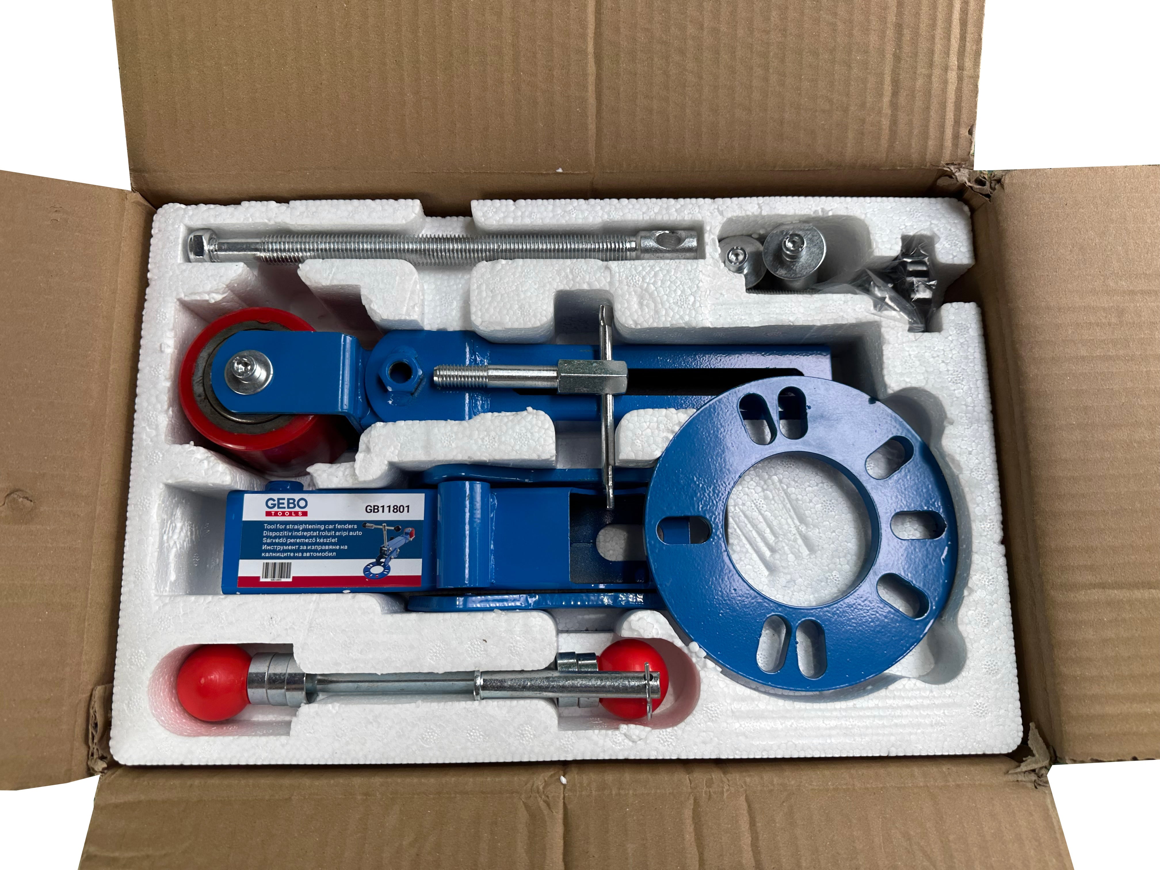 Zariadenie na opravu, vyrovnávanie a valcovanie blatníkov Gebo Tools