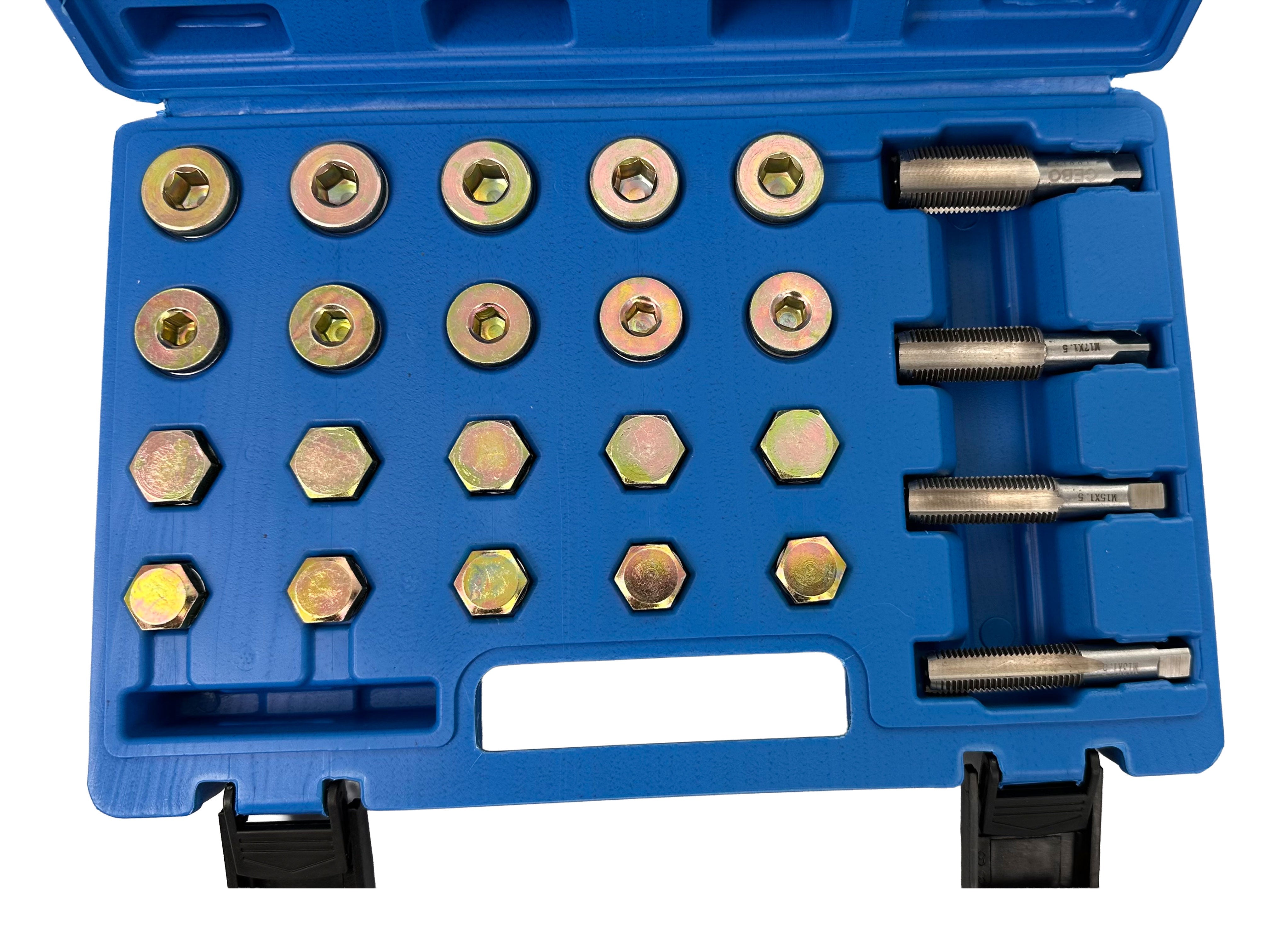 Sada na opravu závitov olejových vaní M13, M15, M17, M20 Gebo Tools