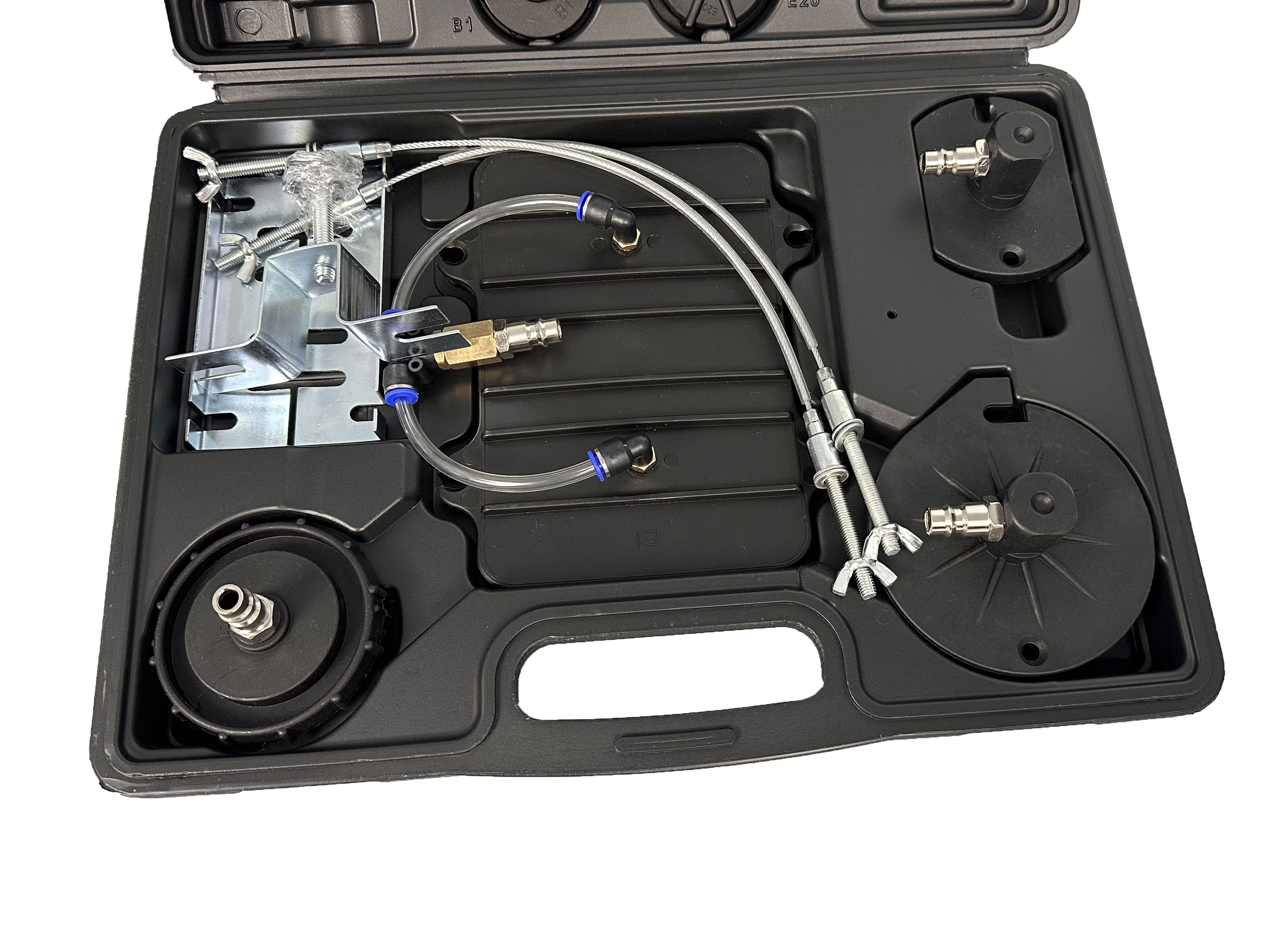 Zariadenie na odvzdušnenie a výmenu brzdovej kvapaliny s adaptérmi, univerzálne, Gebo Tools