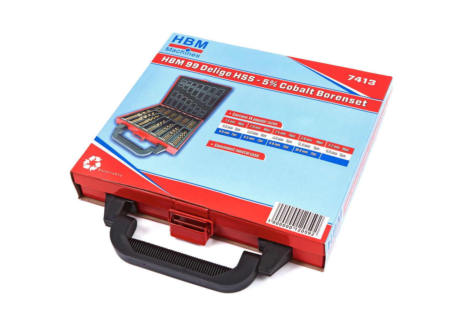 Sada vrtákov HSS, 5% kobalt, 99ks HBM Machines Holandsko