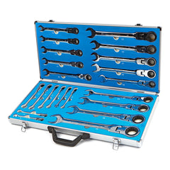 Sada kombinovaných očko-plochých kľúčov s račňou a kĺbom 22ks 6 - 32mm