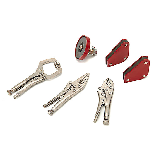 Sada mini klieští a magnetických uhlových prípravkov na zváranie 6 kusov, premium, hbm machines holandsko