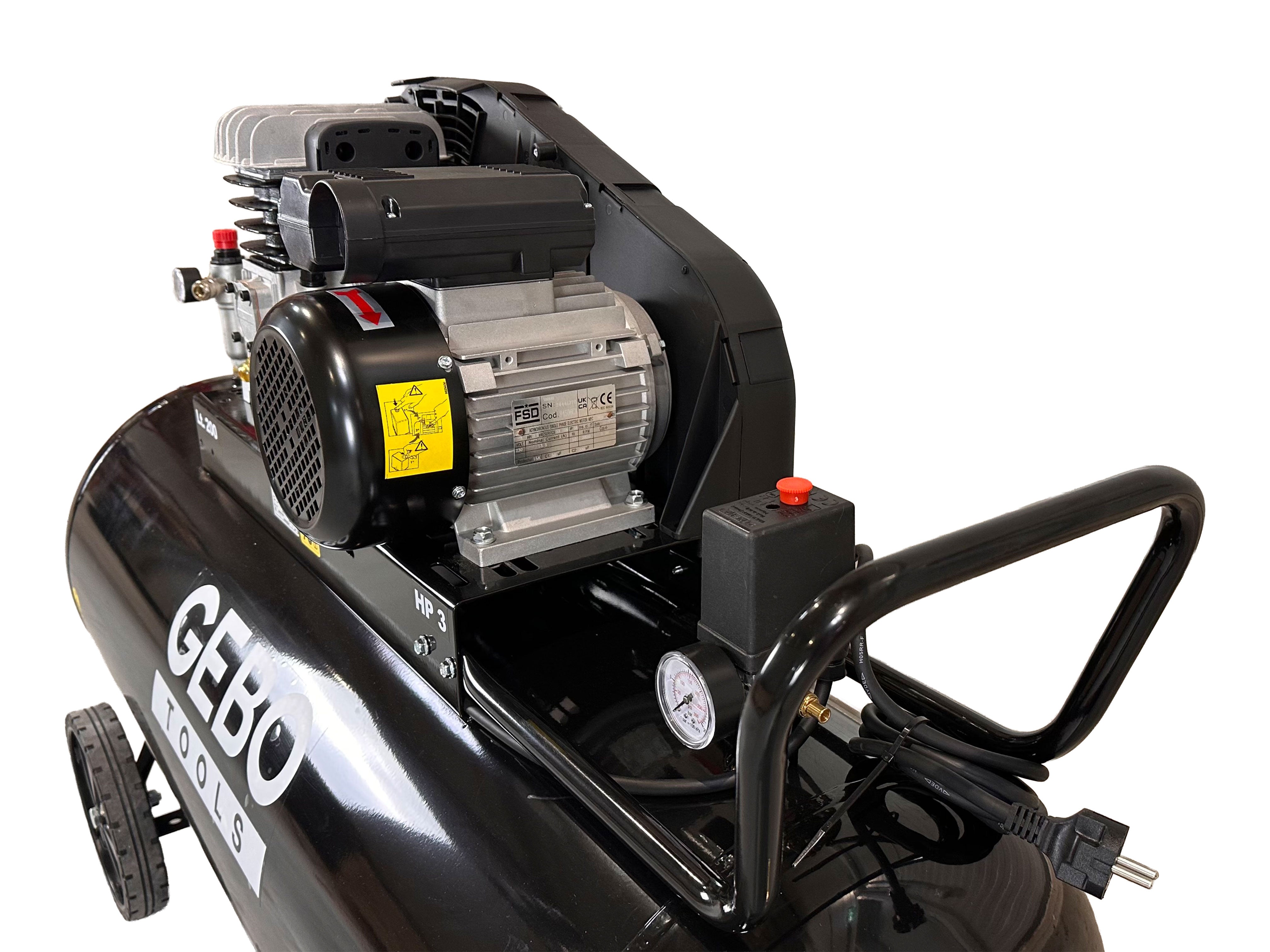 Profesionálny kompresor 200l 3hp 230V Gebo Tools