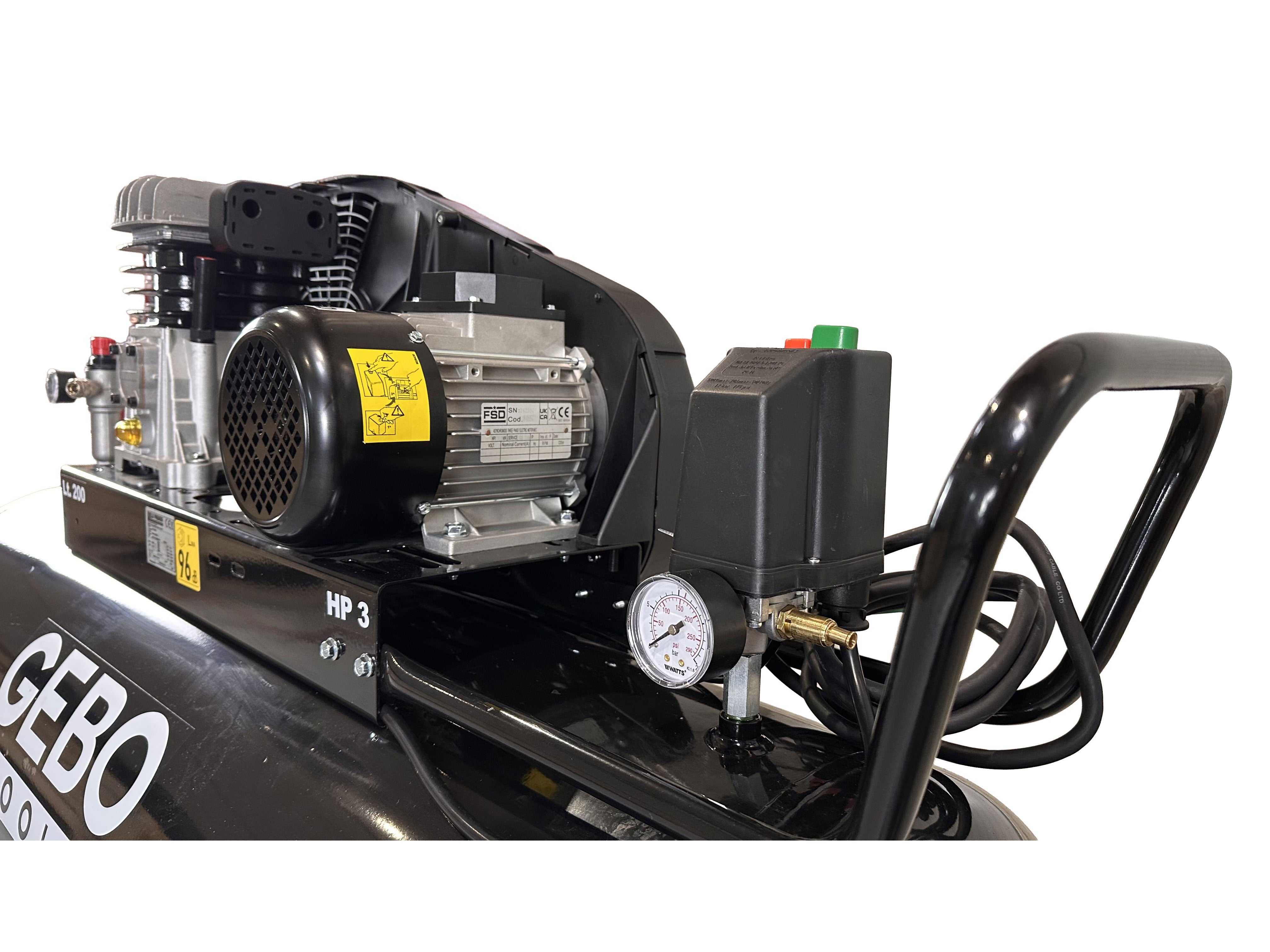 Profesionálny kompresor 200l 3hp 400V Gebo Tools