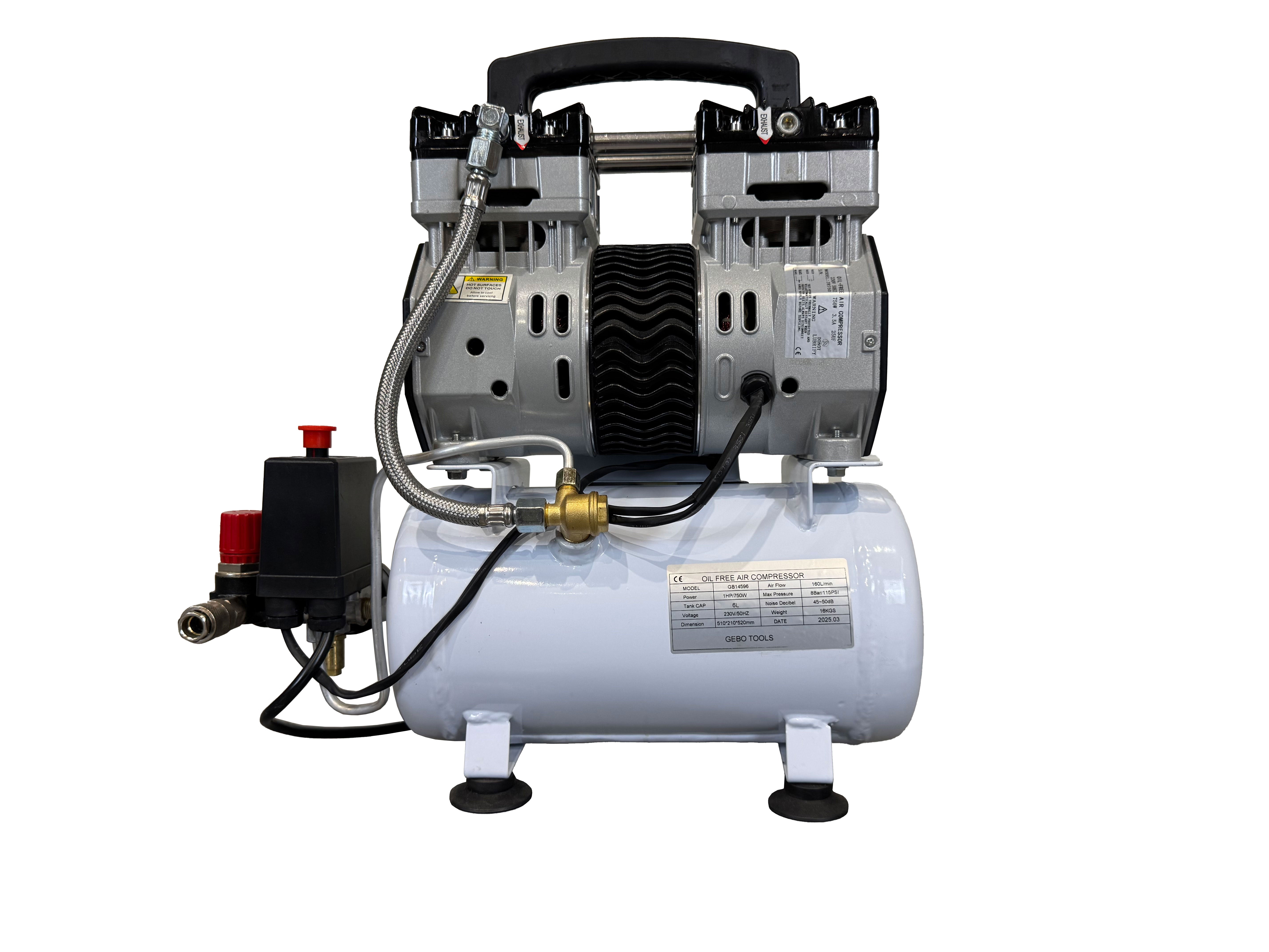 Tichý bezolejový kompresor 6l Gebo Tools