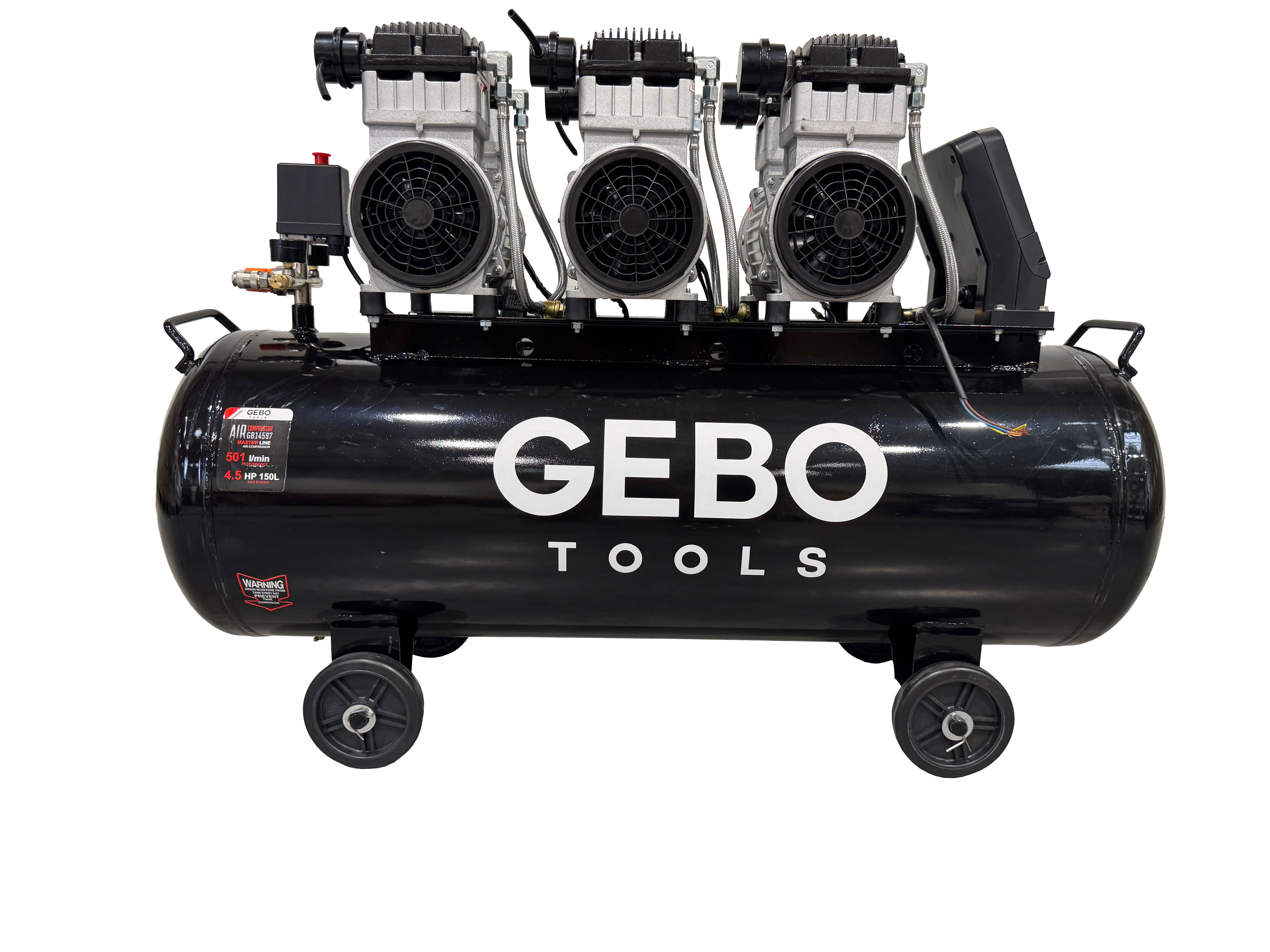 Tichý bezolejový kompresor 150l Gebo Tools