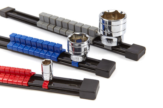 Sada 3 držiakov na nástrčné kľúče 1/4'', 3/8'', 1/2'', plast, HBM Machines Holandsko