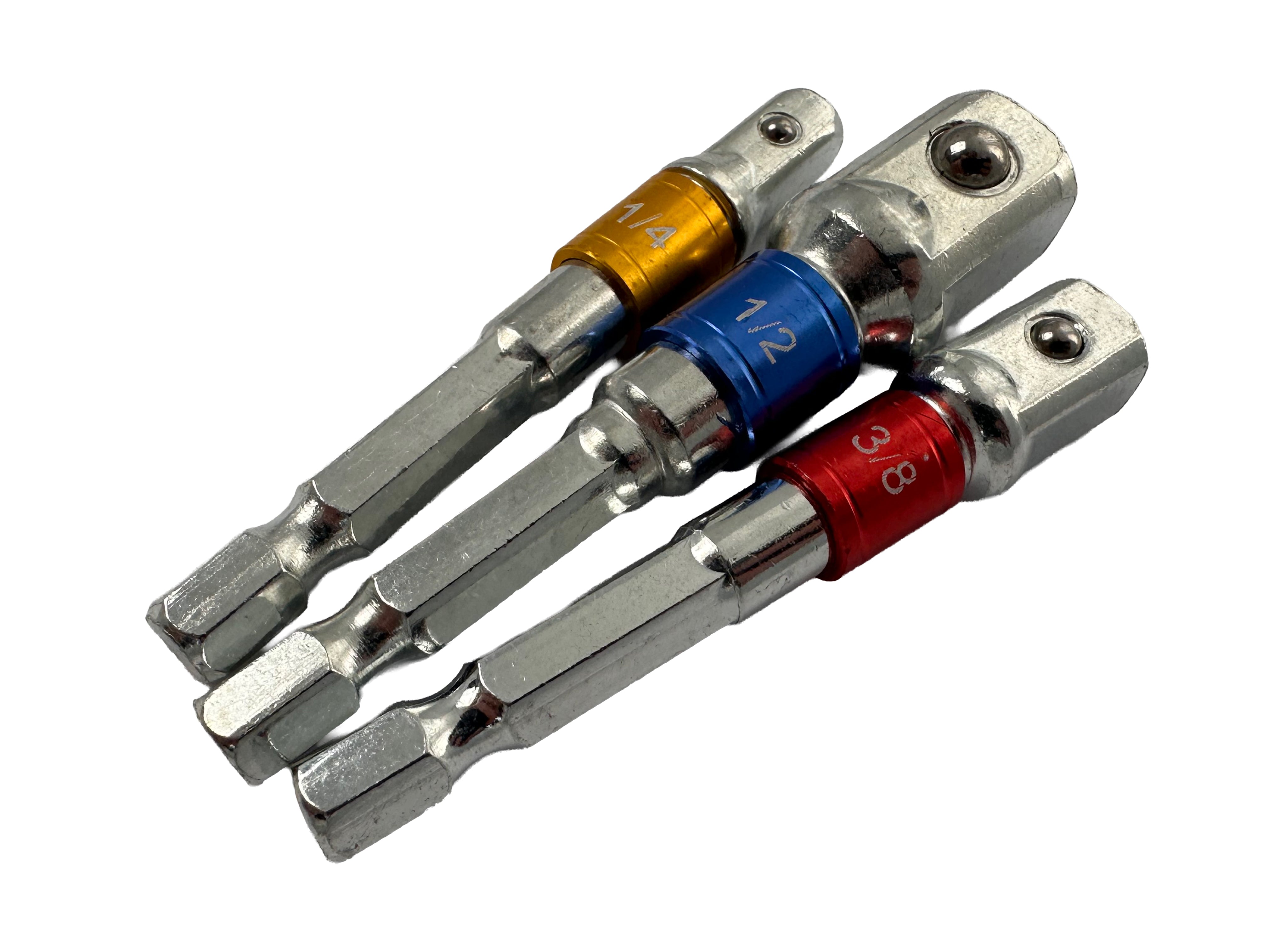 Sada šesťhranných HEX adaptérov 1/2'', 1/4'', 3/8'', 3ks, Gebo Tools