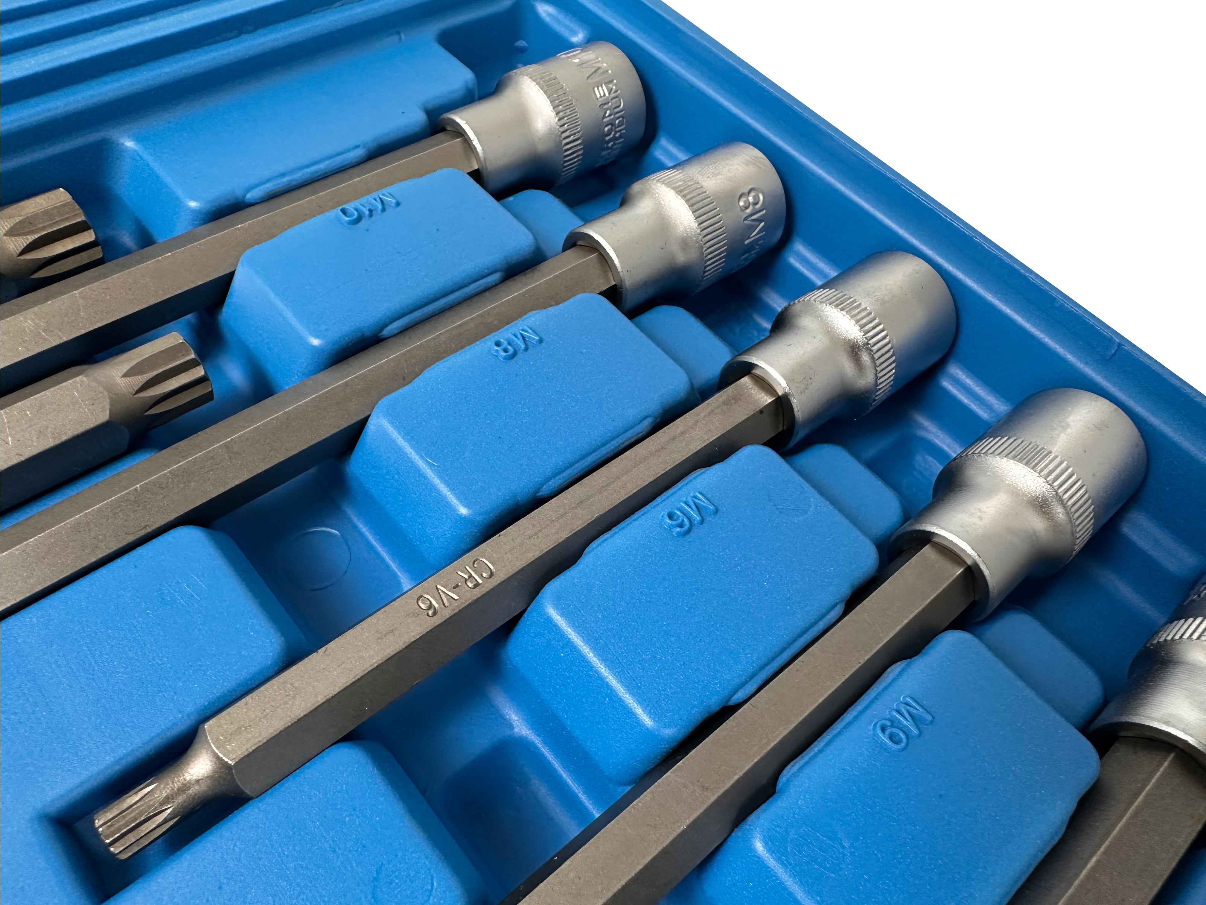 Sada nástrčných kľúčov - hlavíc s bitmi XZN M Spline, 1/2'', 26ks Gebo Tools