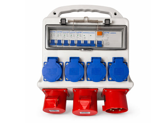 Prenosná rozvodná skriňa s istením 3 x 400V, 4 x 230V, IP44 Gebo Tools