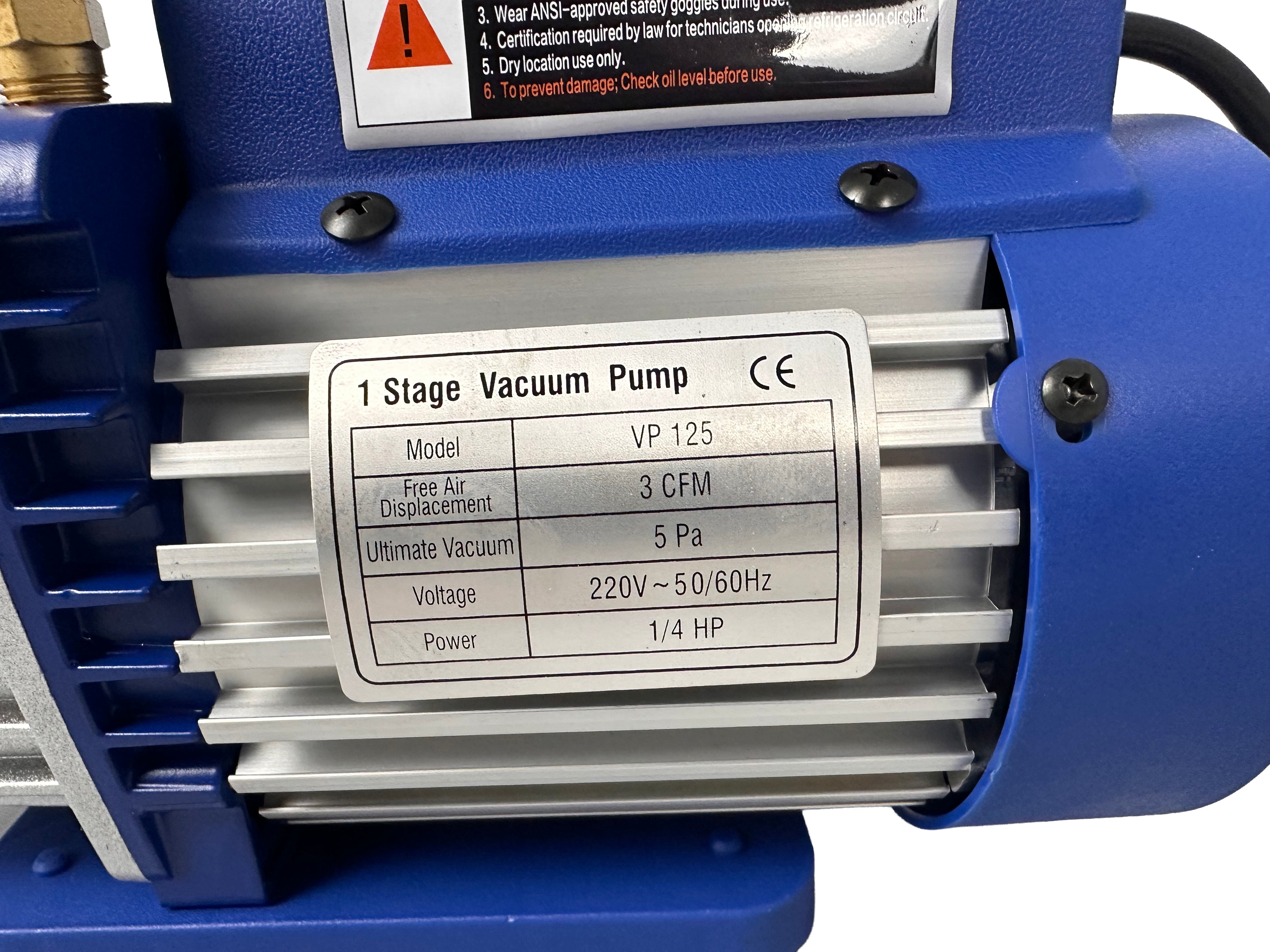 Vákuová pumpa pre klimatizáciu, jednostupňová, s manometrom, s 2 portmi, 60l/min, Gebo Tools