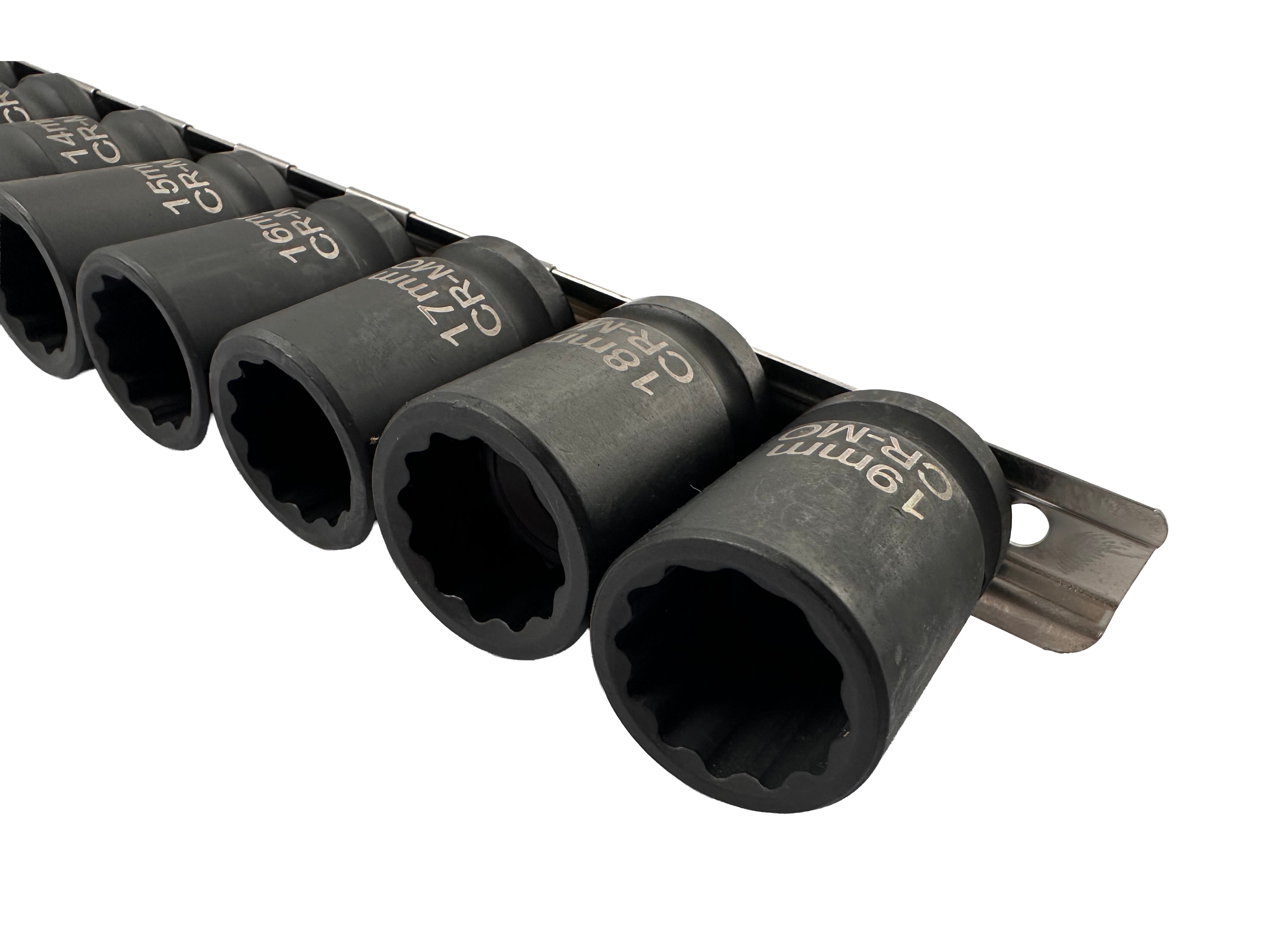 Sada krátkych rázových nástrčných hlavíc - kľúčov, 1/2'', 12-hran, 10ks, Gebo Tools