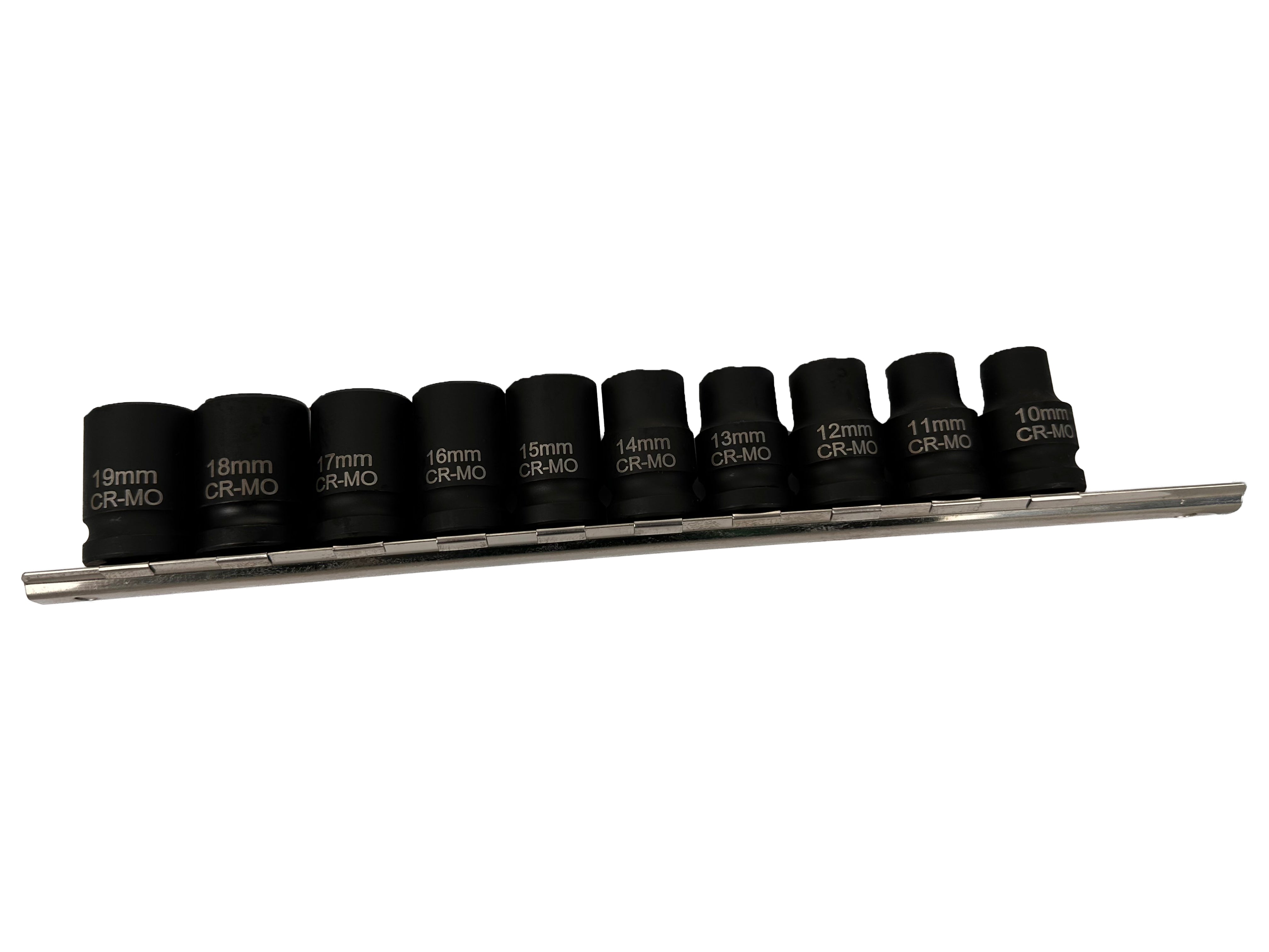 Sada krátkych rázových nástrčných hlavíc - kľúčov, 1/2'', 12-hran, 10ks, Gebo Tools
