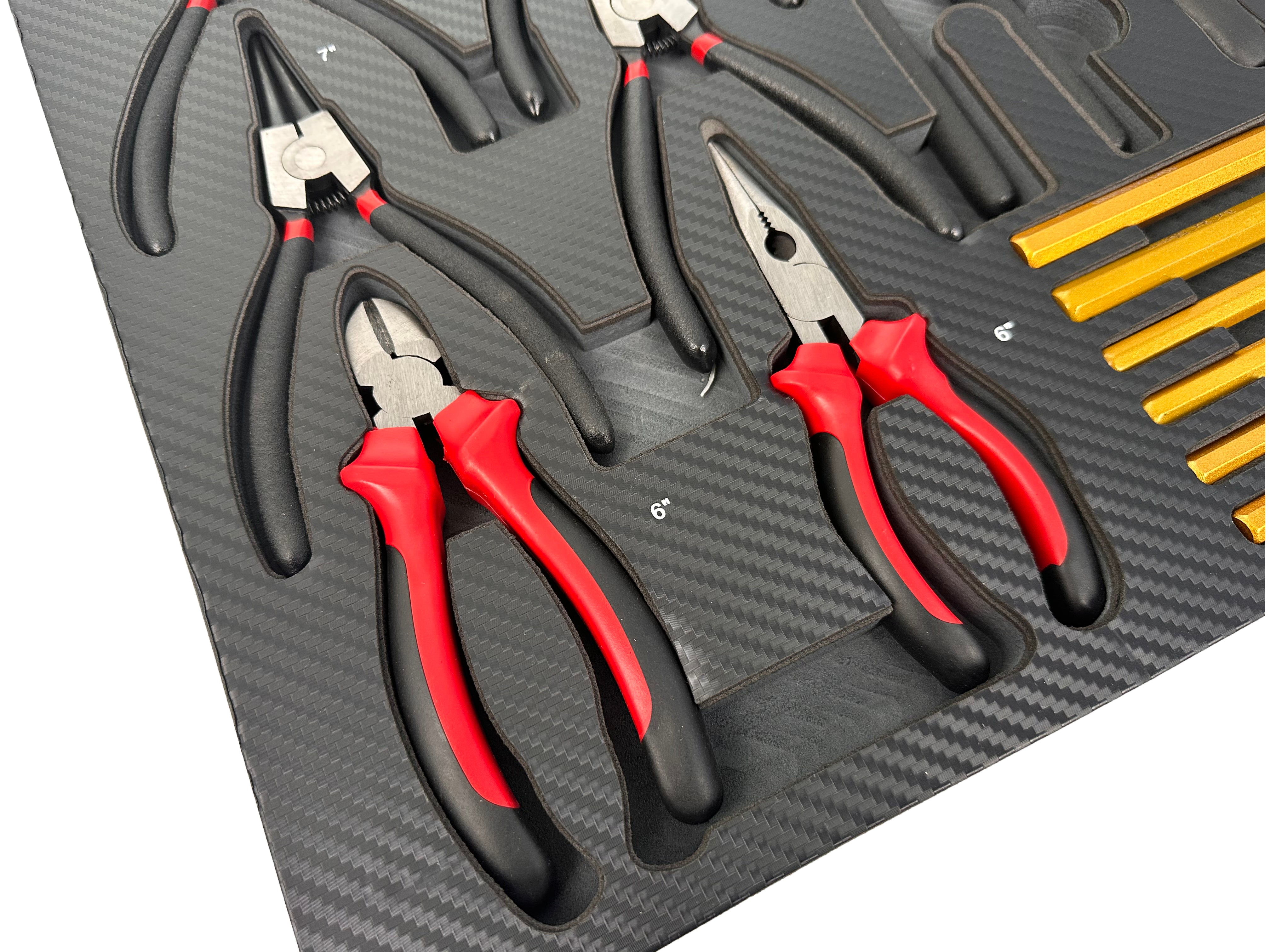 Penová výplň - vložka do skrinky s náradím – kliešte, vyrážače a kladivo, 16ks, 54 x 39,5 x 3cm, Gebo Tools
