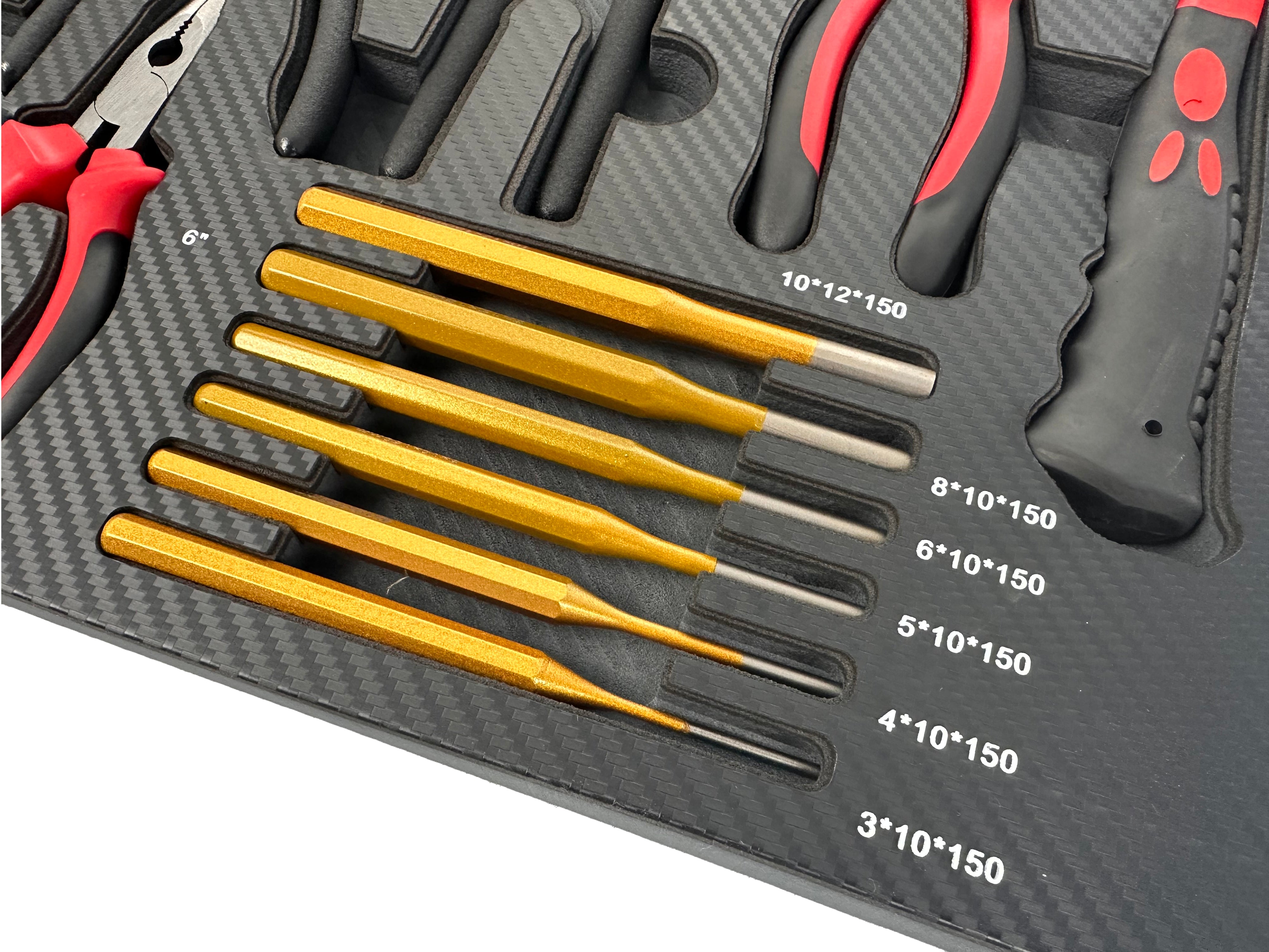 Penová výplň - vložka do skrinky s náradím – kliešte, vyrážače a kladivo, 16ks, 54 x 39,5 x 3cm, Gebo Tools