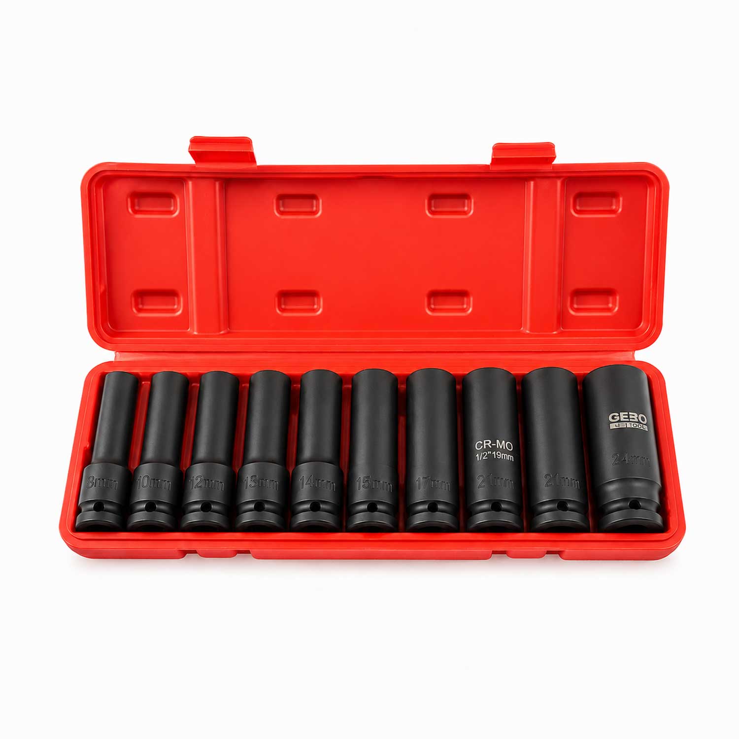 Sada rázových hlavíc 1/2'', E8 - E24,  10ks Gebo Tools