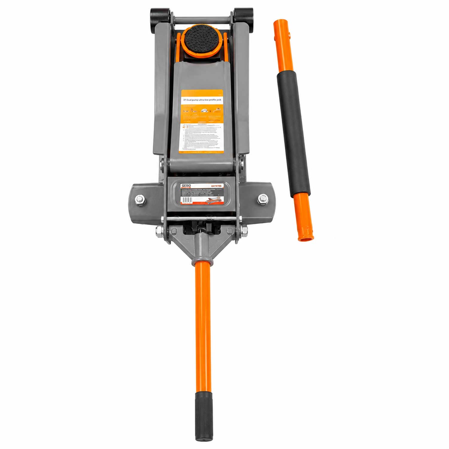 Nízkoprofilový hydraulický pojazdný zdvihák 3t, dvojpiestový Gebo Tools