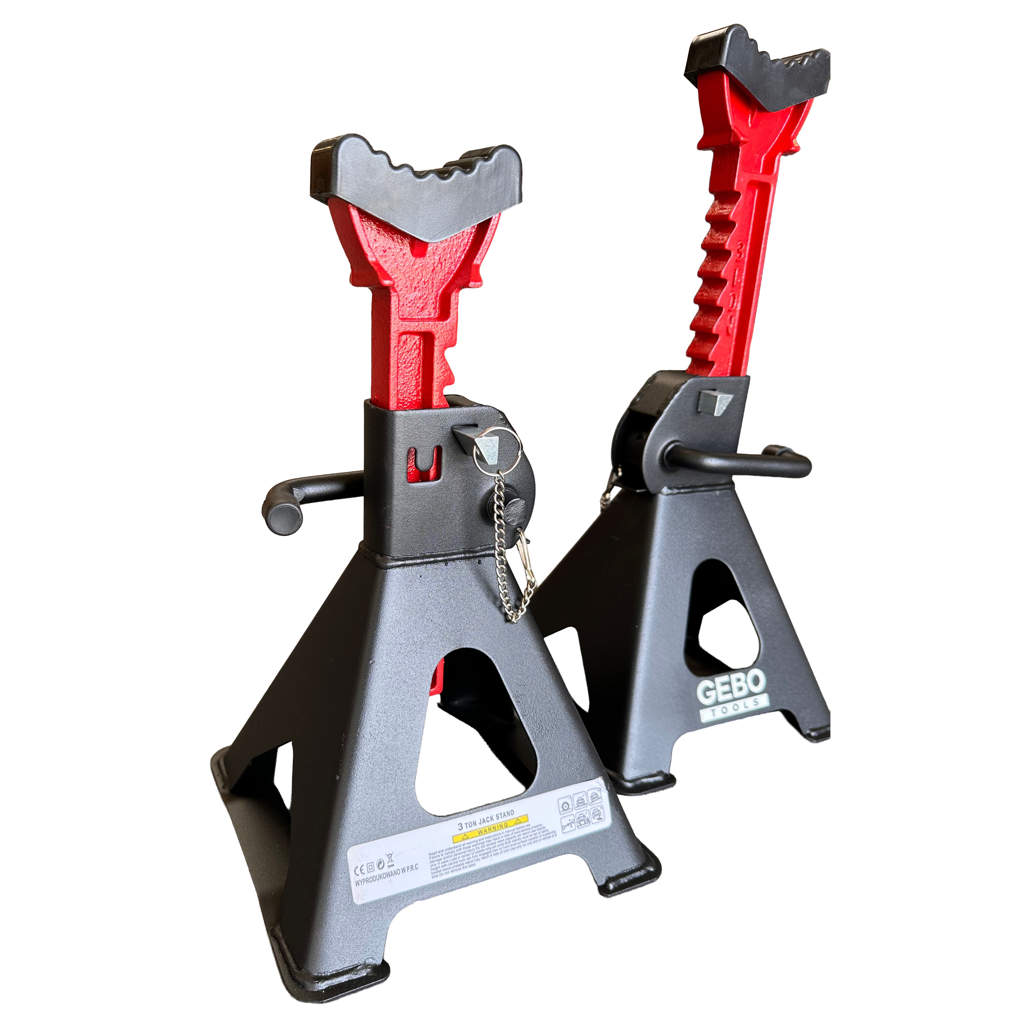 Podpery 2ks, 3t, 29,5 - 43cm, s dvojitým zabezpečením a gumovou podložkou, Gebo Tools