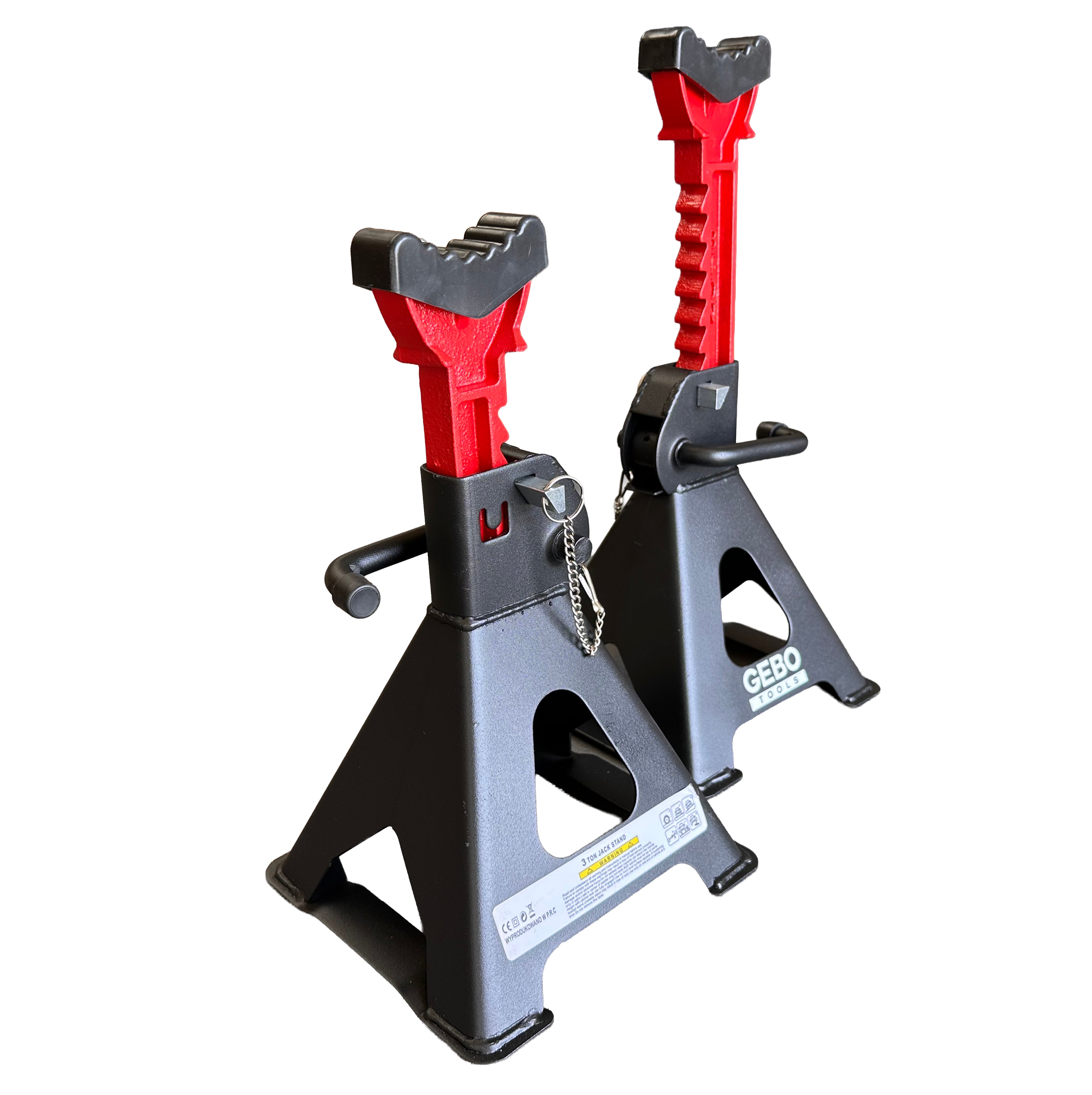 Podpery 2ks, 3t, 29,5 - 43cm, s dvojitým zabezpečením a gumovou podložkou, Gebo Tools