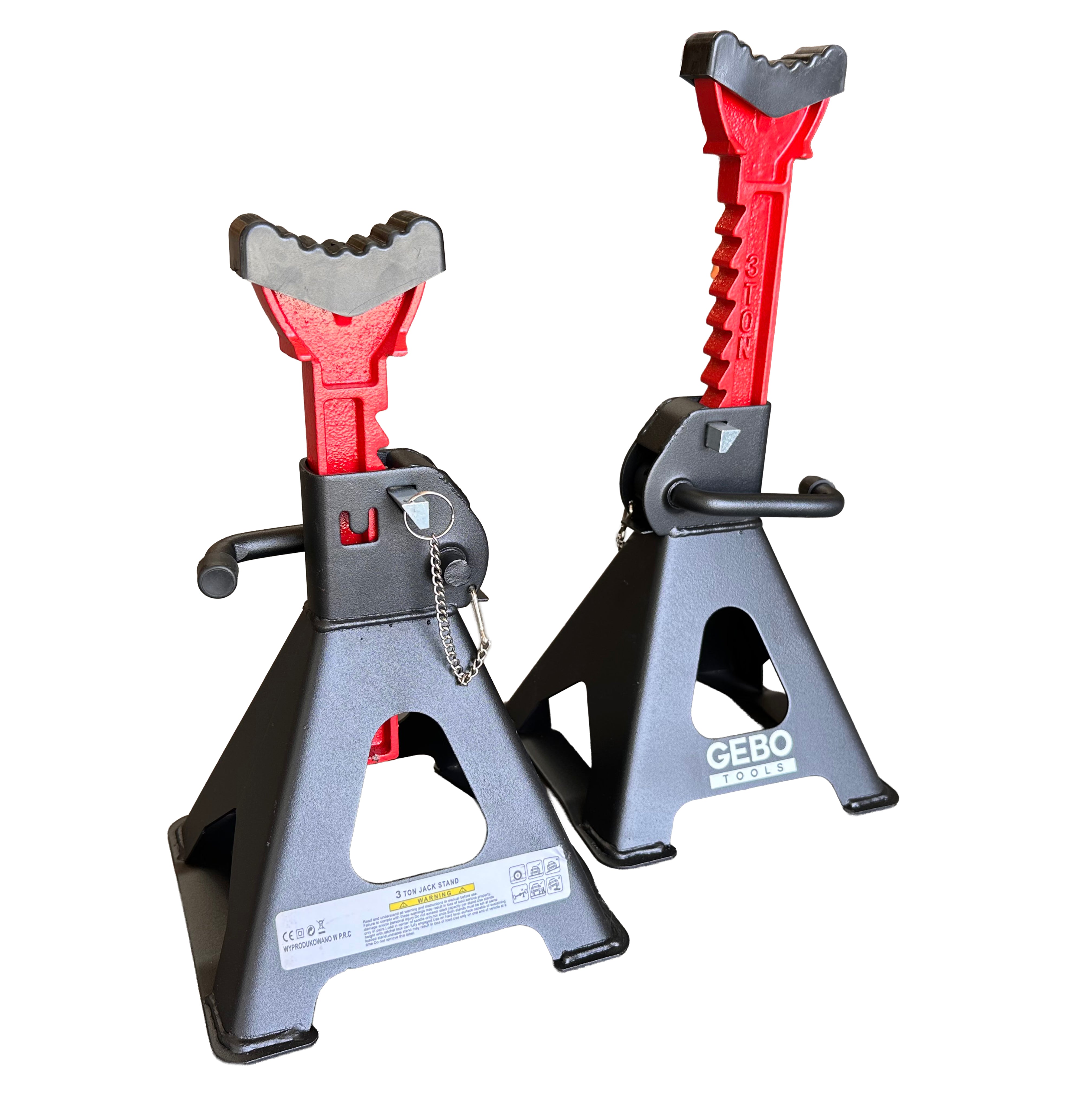 Podpery 2ks, 3t, 29,5 - 43cm, s dvojitým zabezpečením a gumovou podložkou, Gebo Tools