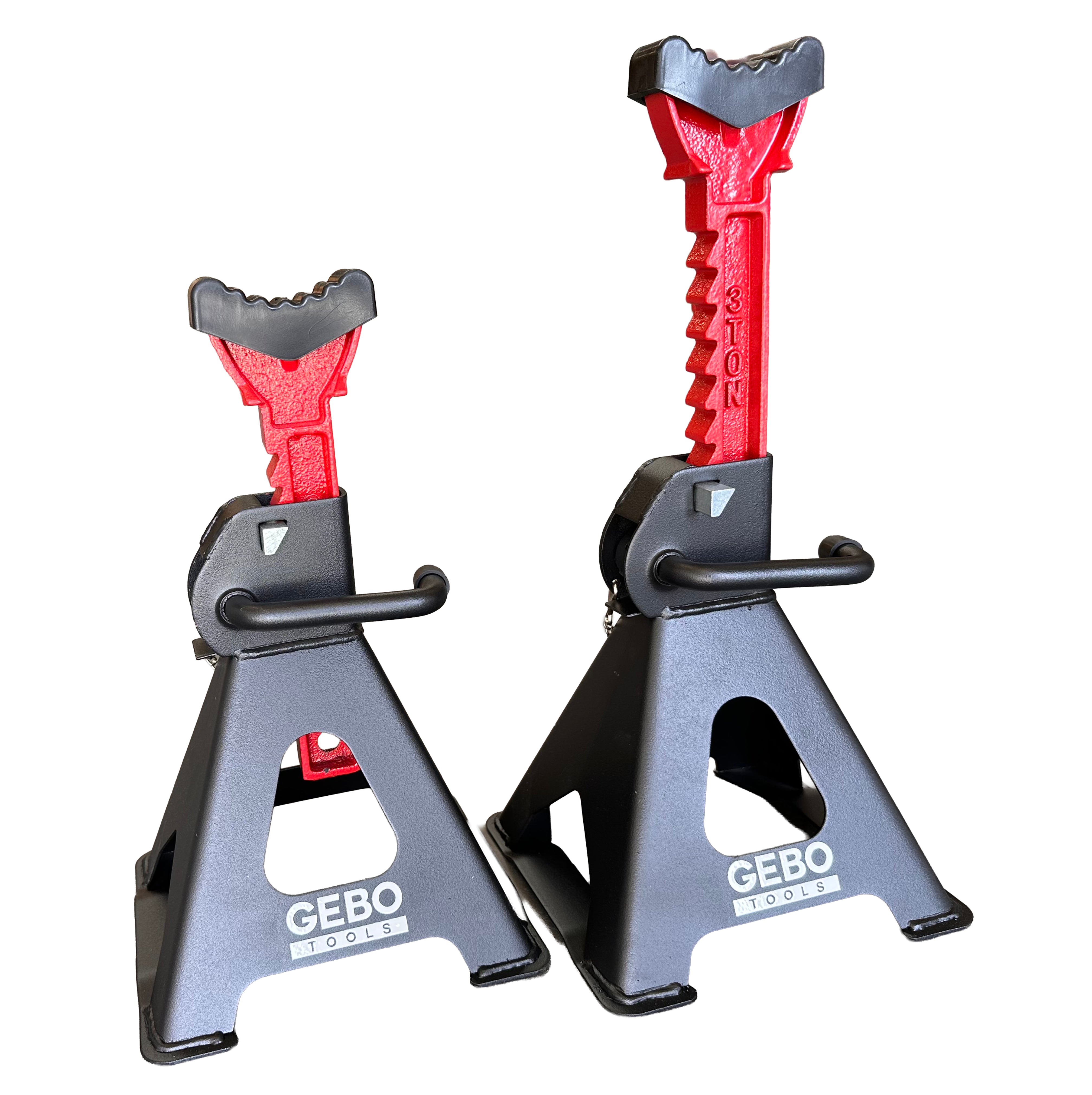 Podpery 2ks, 3t, 29,5 - 43cm, s dvojitým zabezpečením a gumovou podložkou, Gebo Tools