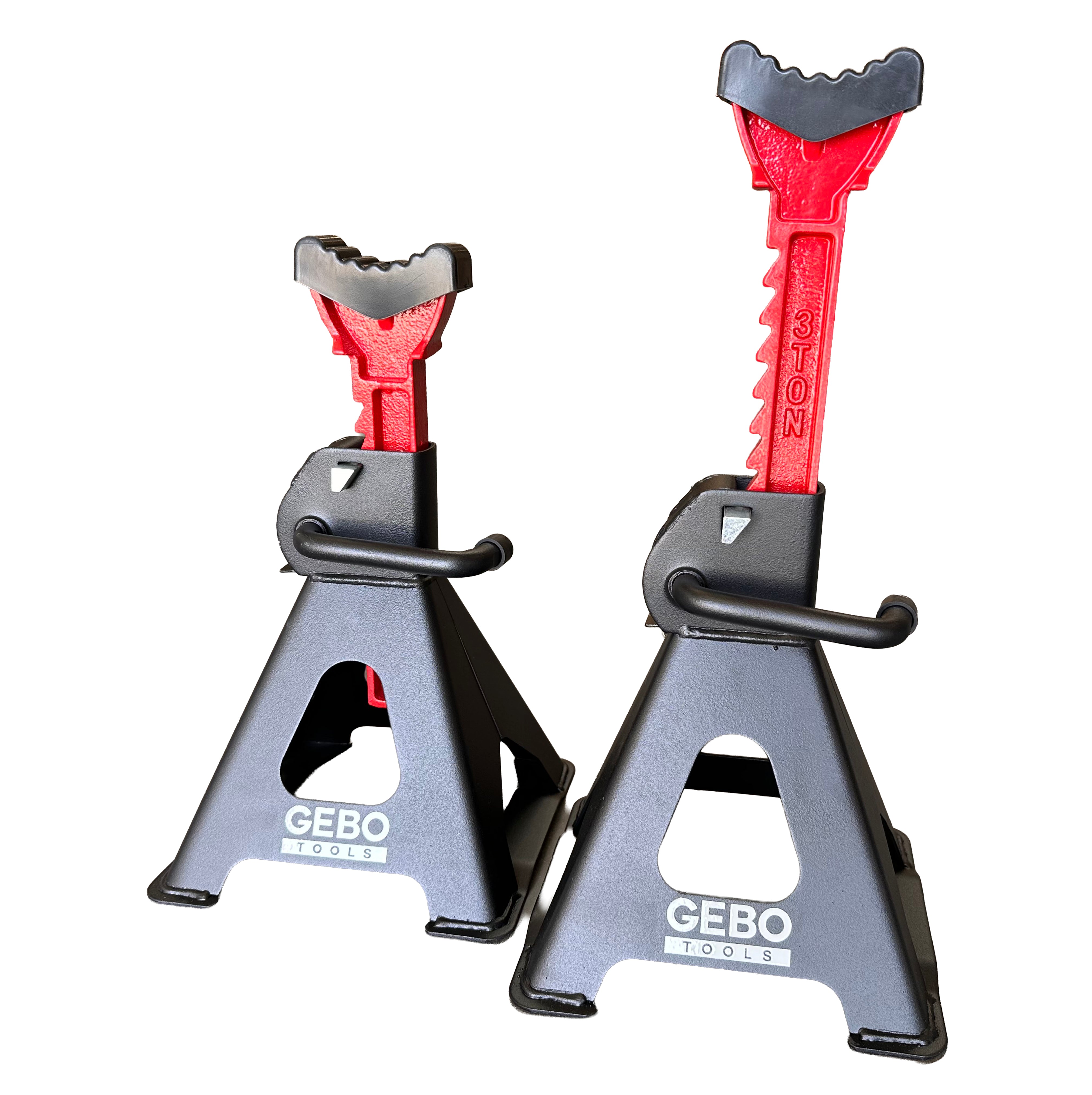 Podpery 2ks, 3t, 29,5 - 43cm, s dvojitým zabezpečením a gumovou podložkou, Gebo Tools