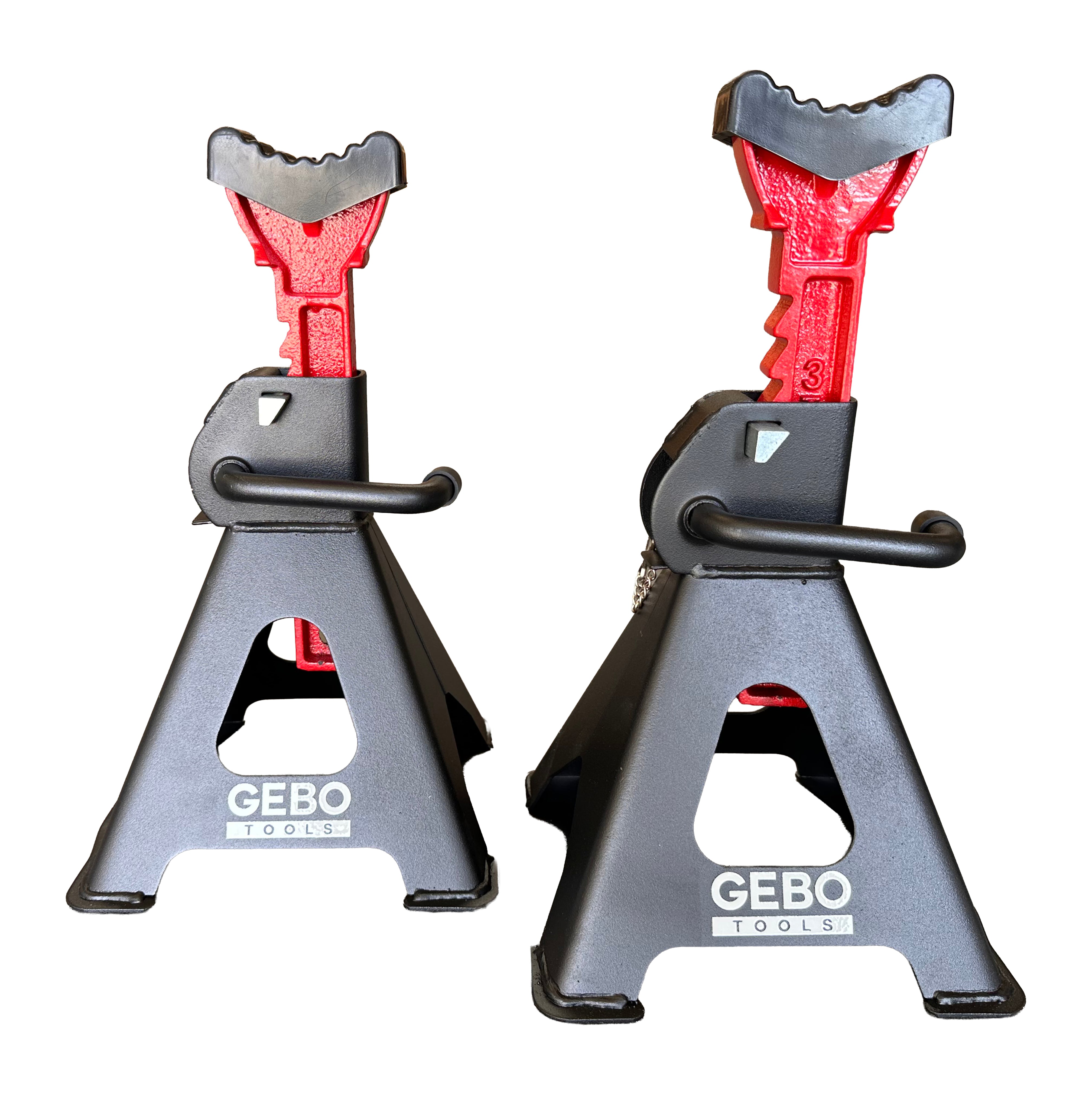Podpery 2ks, 3t, 29,5 - 43cm, s dvojitým zabezpečením a gumovou podložkou, Gebo Tools