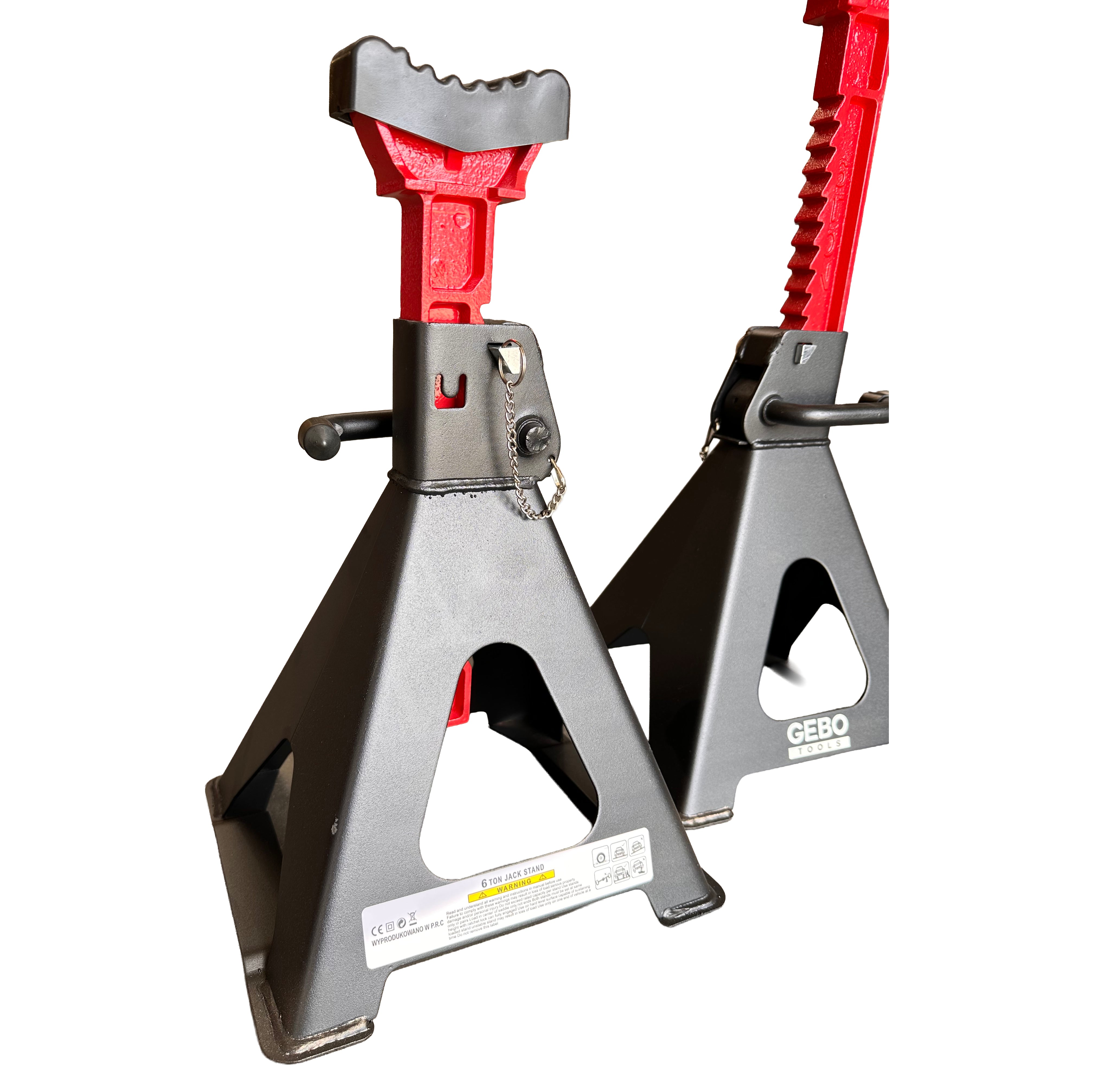 Podpery 2ks, 6t, 39 - 60cm, s dvojitým zabezpečením a gumovou podložkou, Gebo Tools