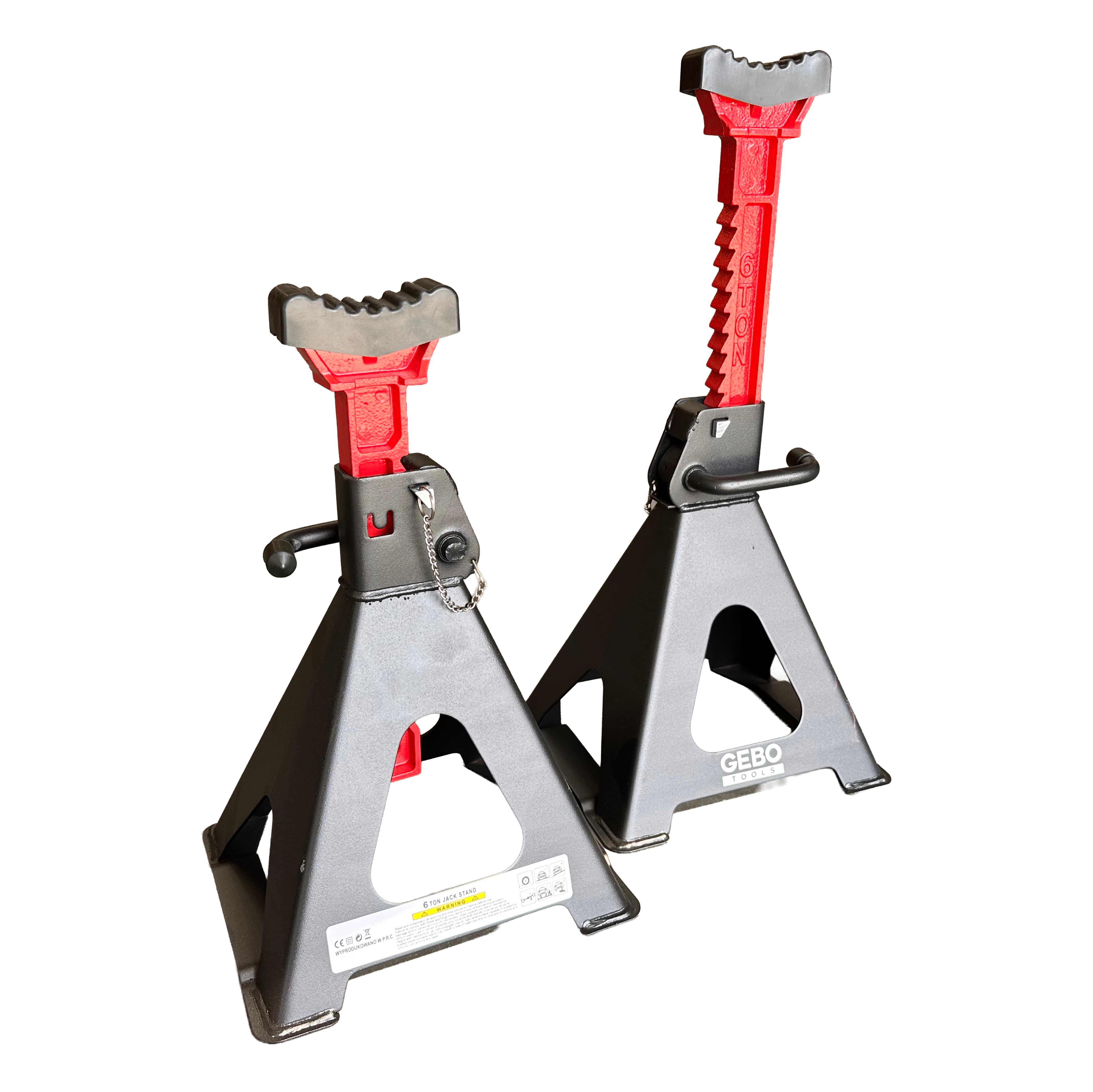 Podpery 2ks, 6t, 39 - 60cm, s dvojitým zabezpečením a gumovou podložkou, Gebo Tools