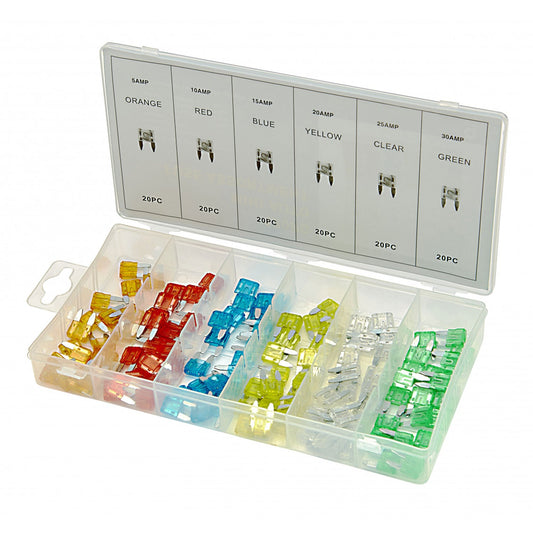 Sada mini automobilových poistiek 5 - 30A, 120ks