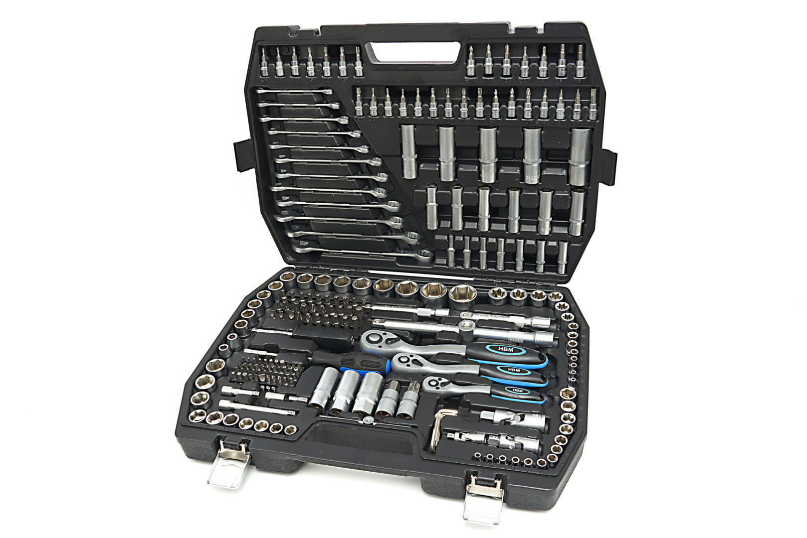 Profesionálna sada náradia s nástrčnými kľúčmi a račňami 1/2'' 3/8'' 1/4'', 216ks HBM Holandsko