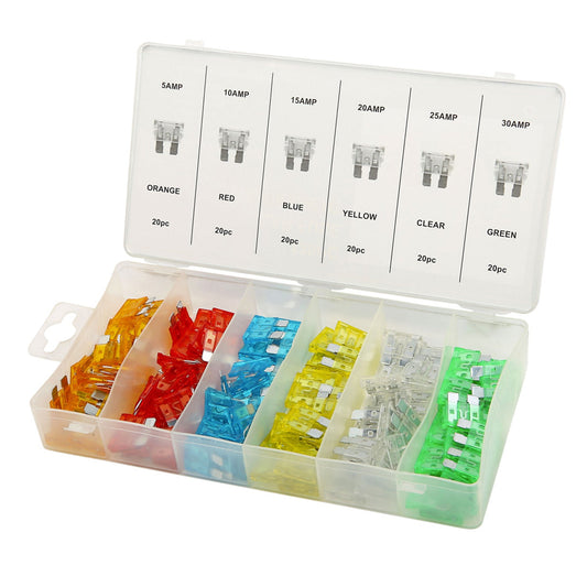 Sada automobilových poistiek 5 - 30A, 120ks