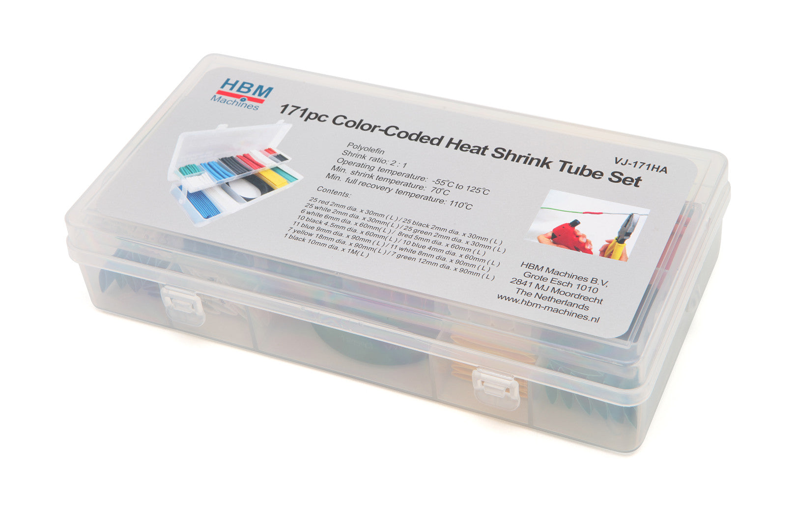 Sada teplom zmrštiteľných trubičiek 171 kusov