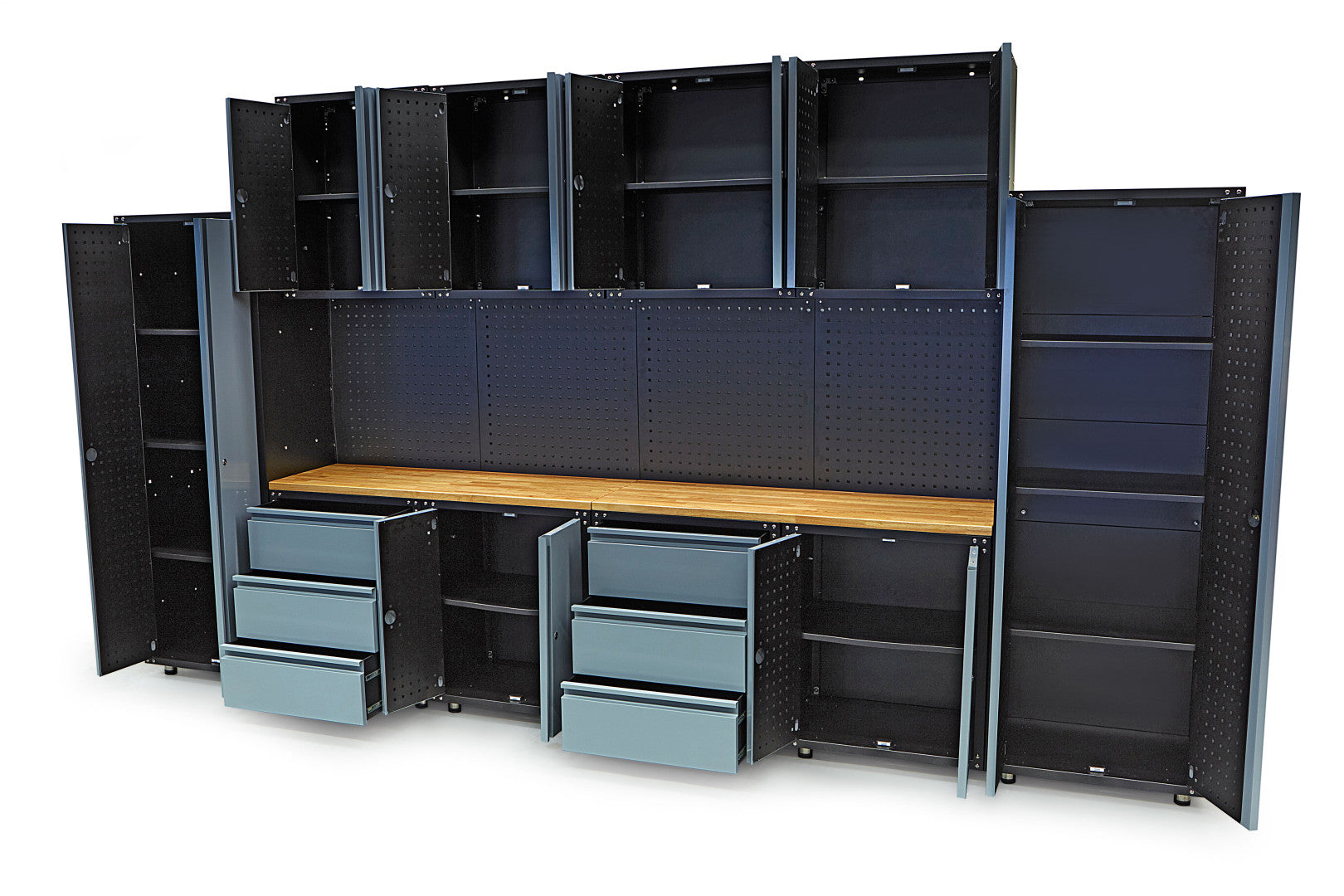 Zostava dielenského nábytku 16 dielov 400 × 230 × 46cm