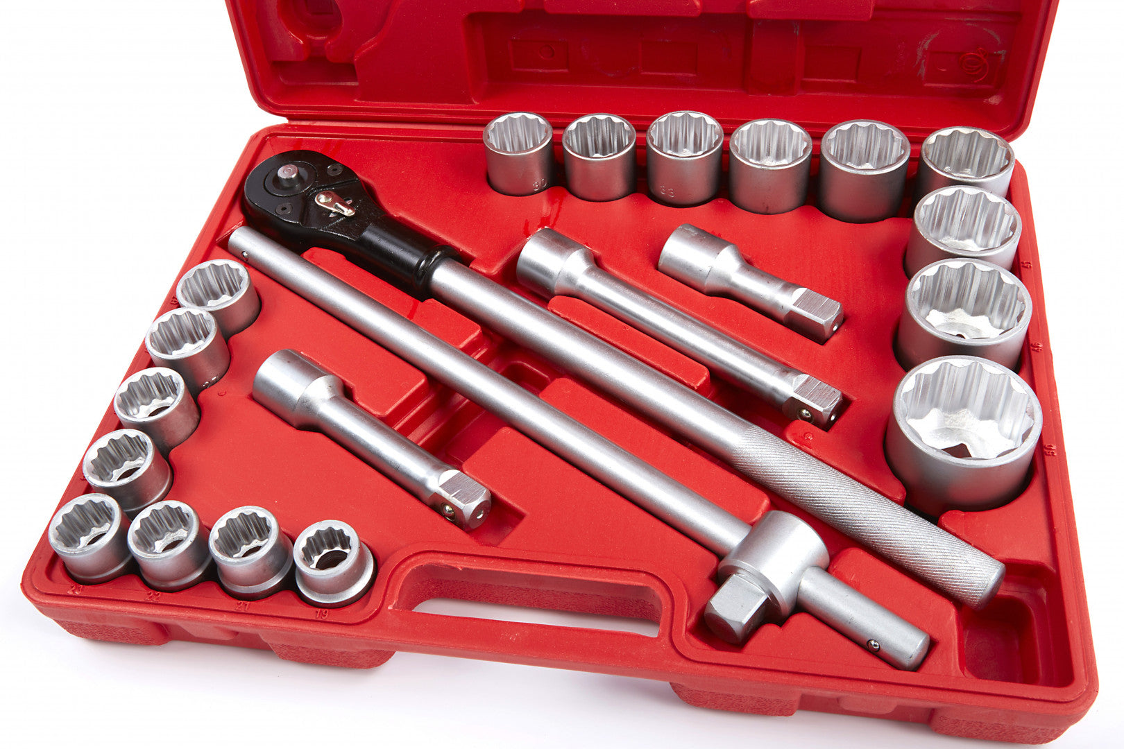 Súprava dvanásťhranných nástrčiek s račňou 3/4, 19–50 mm, 22 kusov