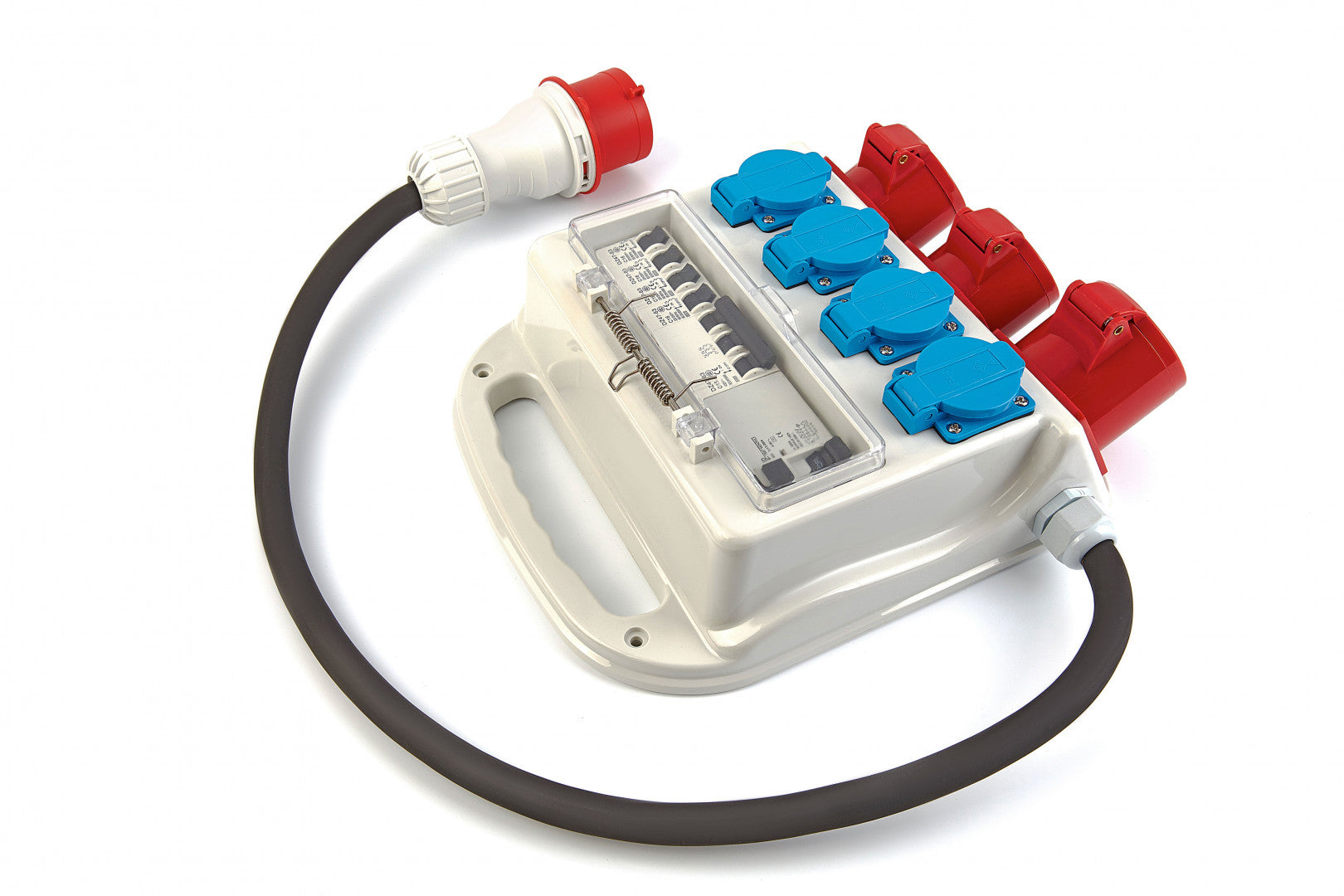 Prenosná rozvodná skrinka s istením 3 x 400V, 4 x 230V, IP44
