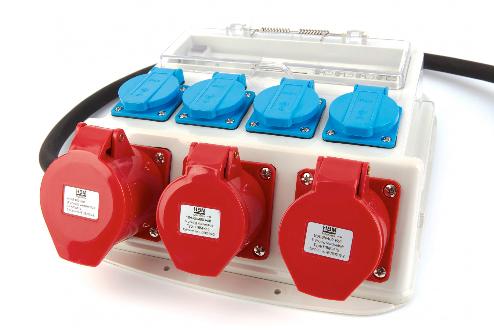 Prenosná rozvodná skrinka s istením 3 x 400V, 4 x 230V, IP44