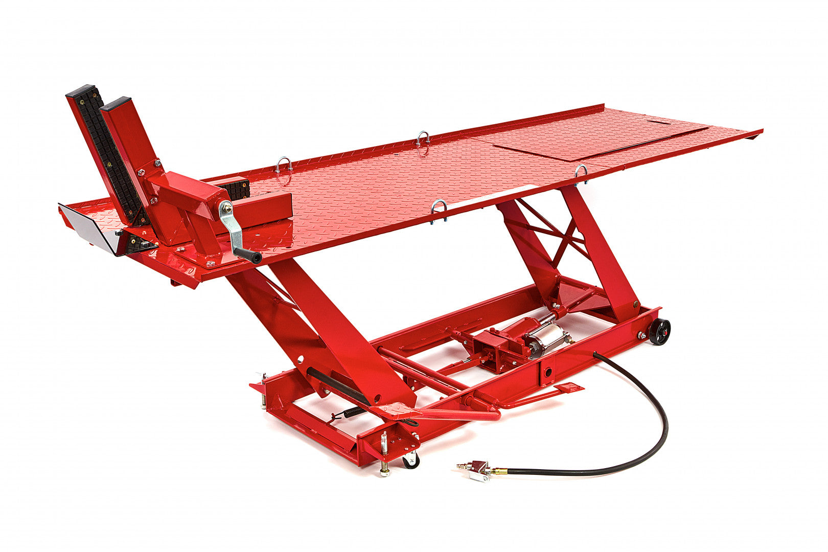 Hydraulicko-pneumatický zdvihák - zdvíhacia plošina pre motocykle s uchytením kolesa 450kg